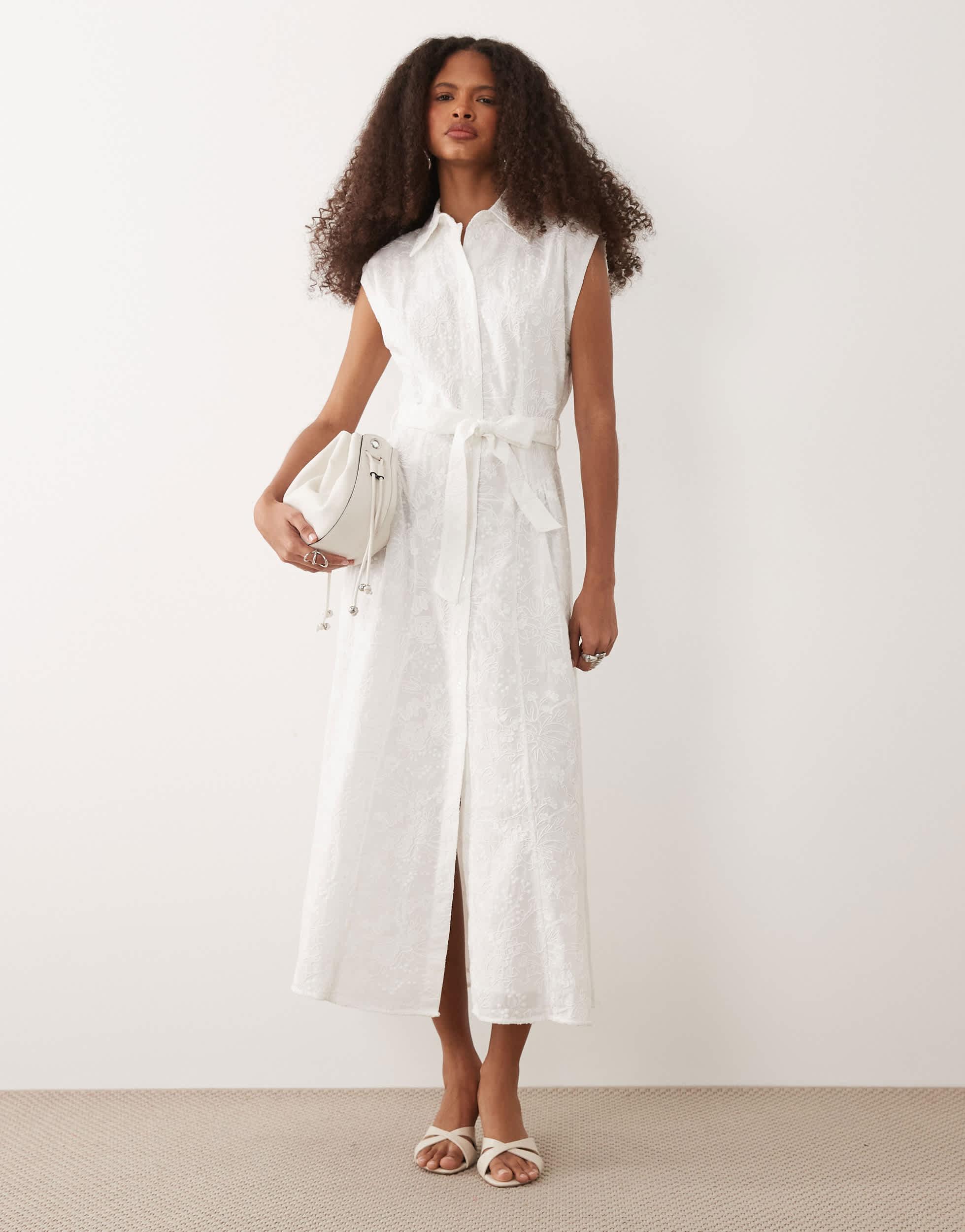Mango Linen Dresses for Women | Lyst