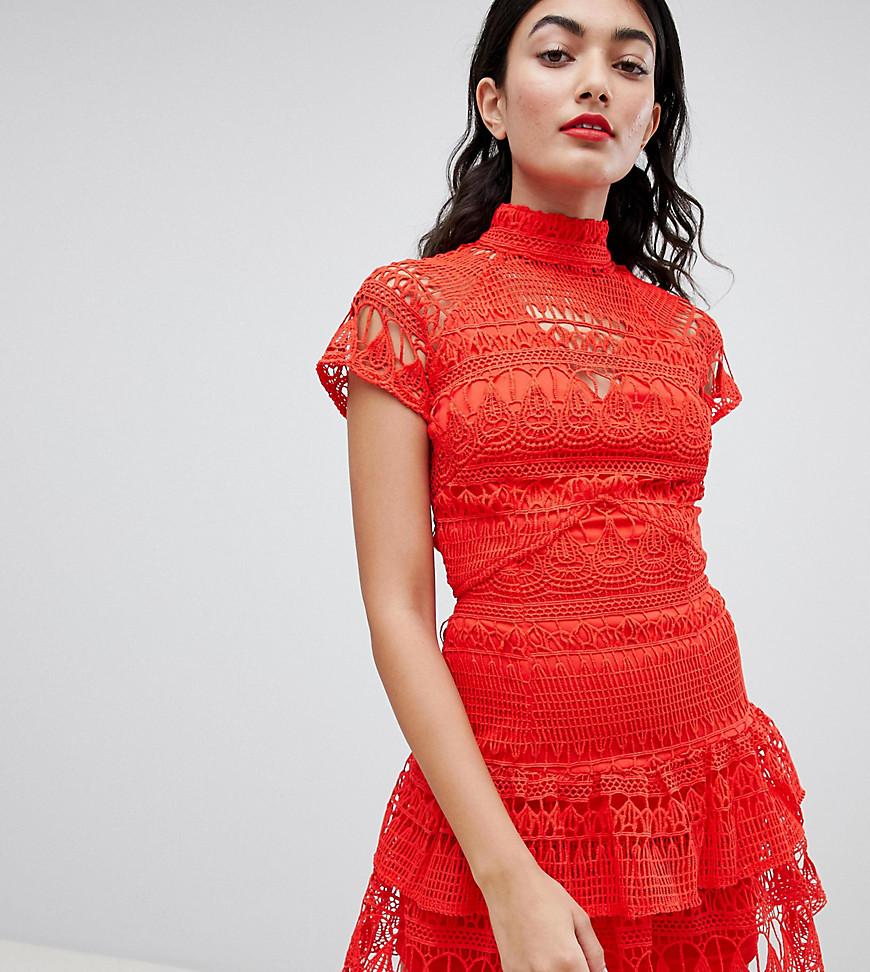 red lace dress pretty little thing