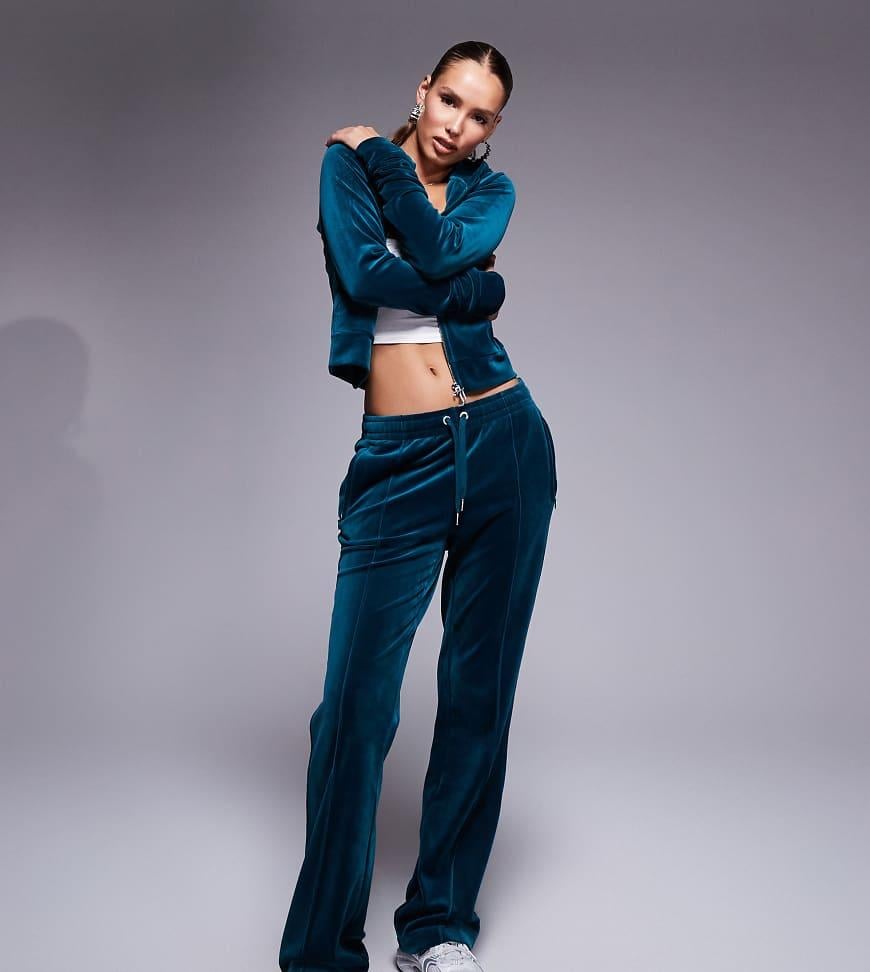 Velour straight leg tracksuit hotsell