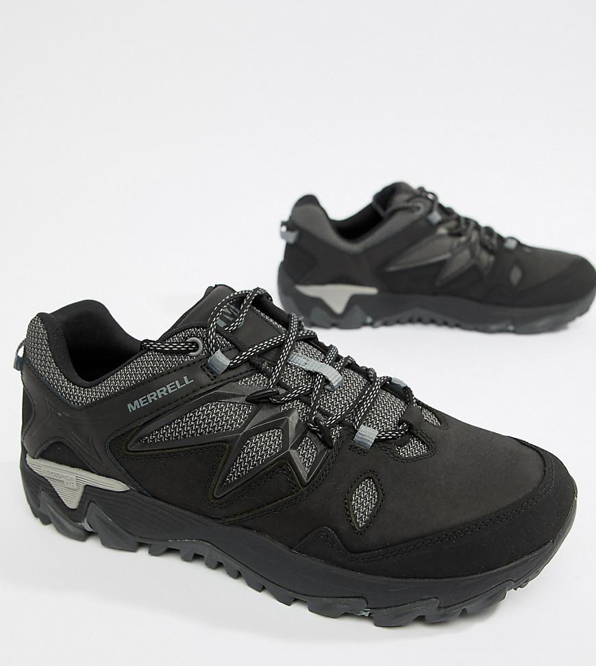 black hiking trainers