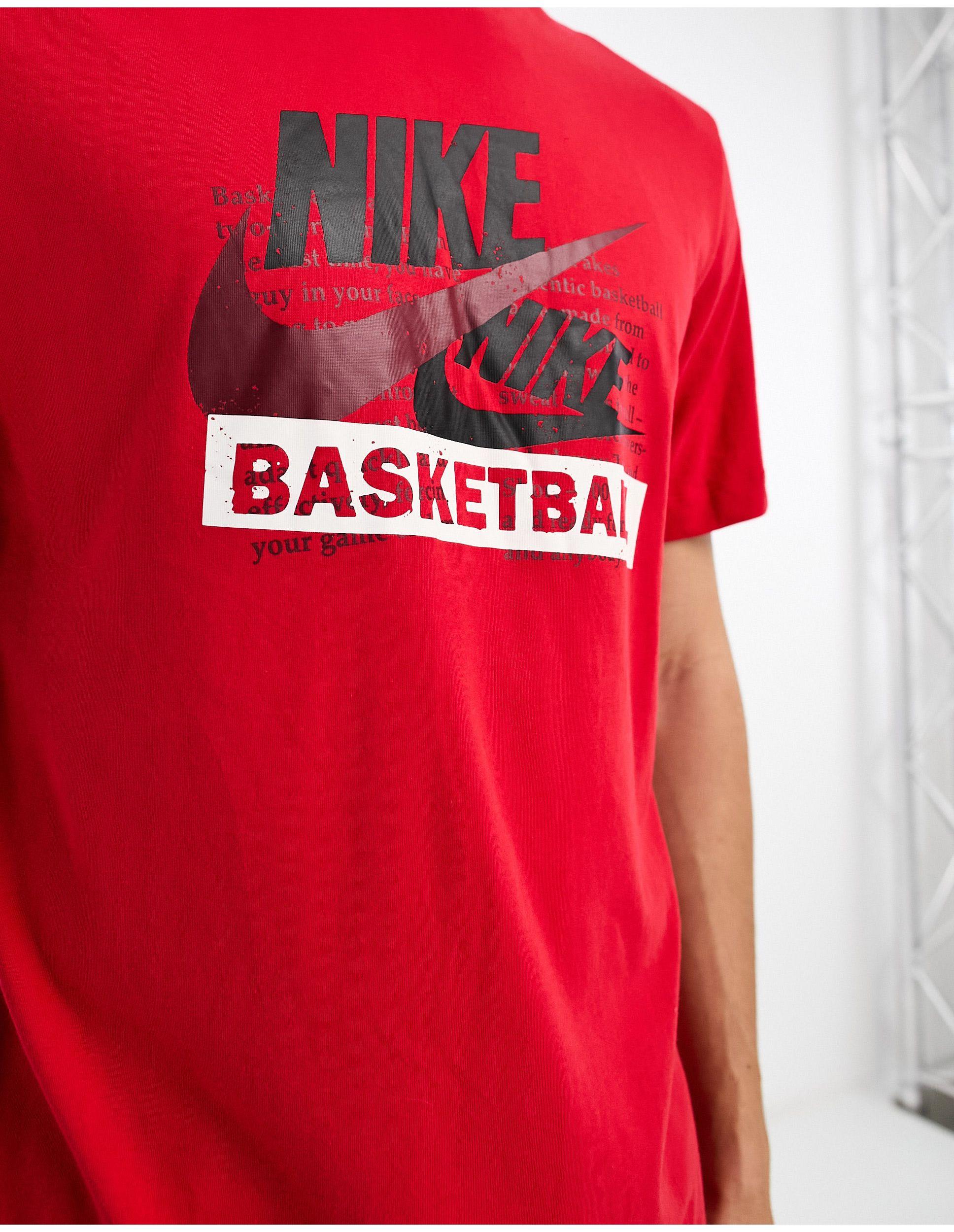 Nike Basketball Logo T-shirt in Red for Men | Lyst