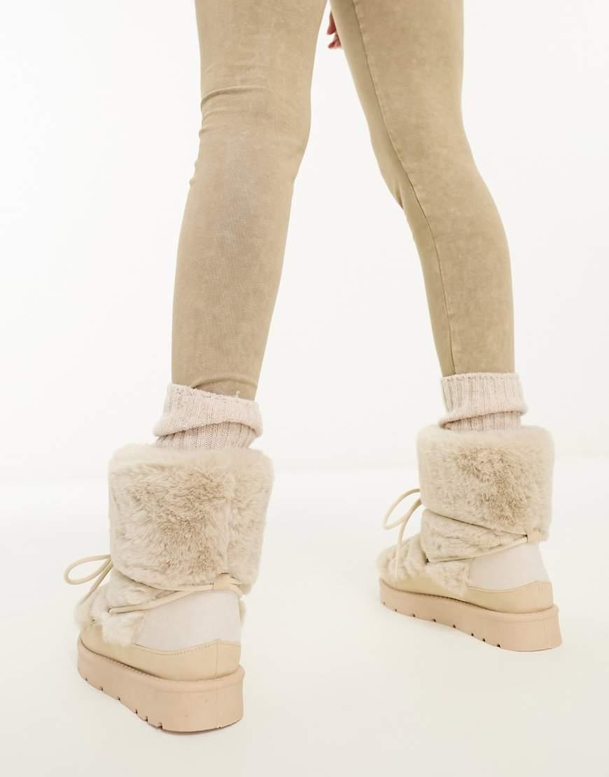 South Beach Womens Faux Fur Snow Boots South Beach Faux Fur Snow