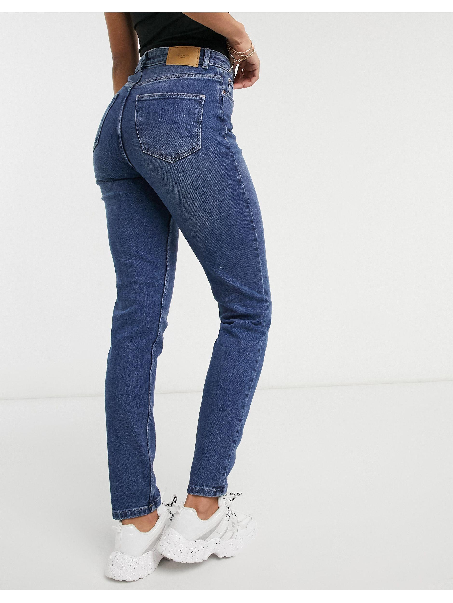 Vero Moda Tall Joana - Mom Jeans in het Blauw | Lyst NL