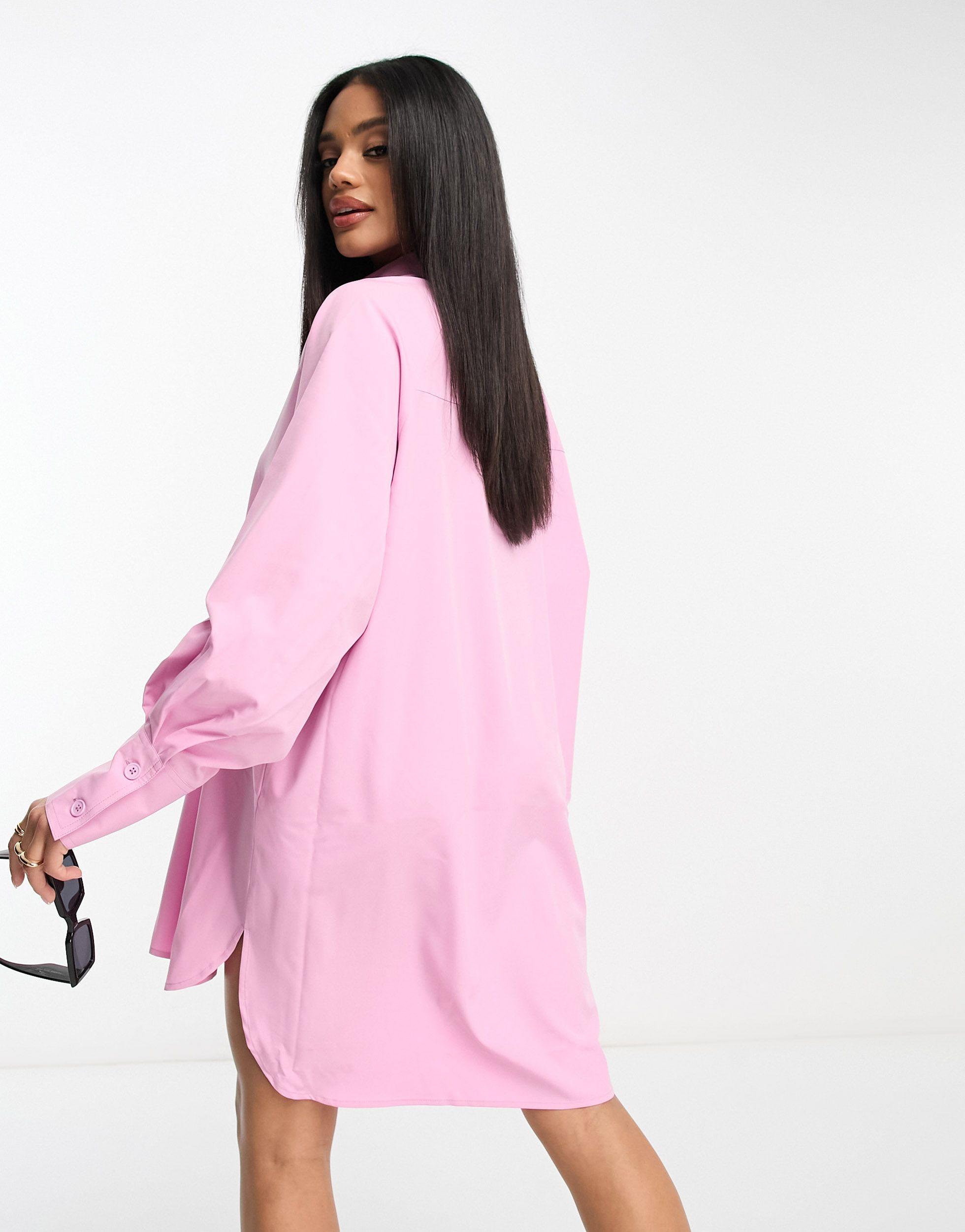 Threadbare – sheila – mini-hemdblusenkleid in Pink | Lyst DE