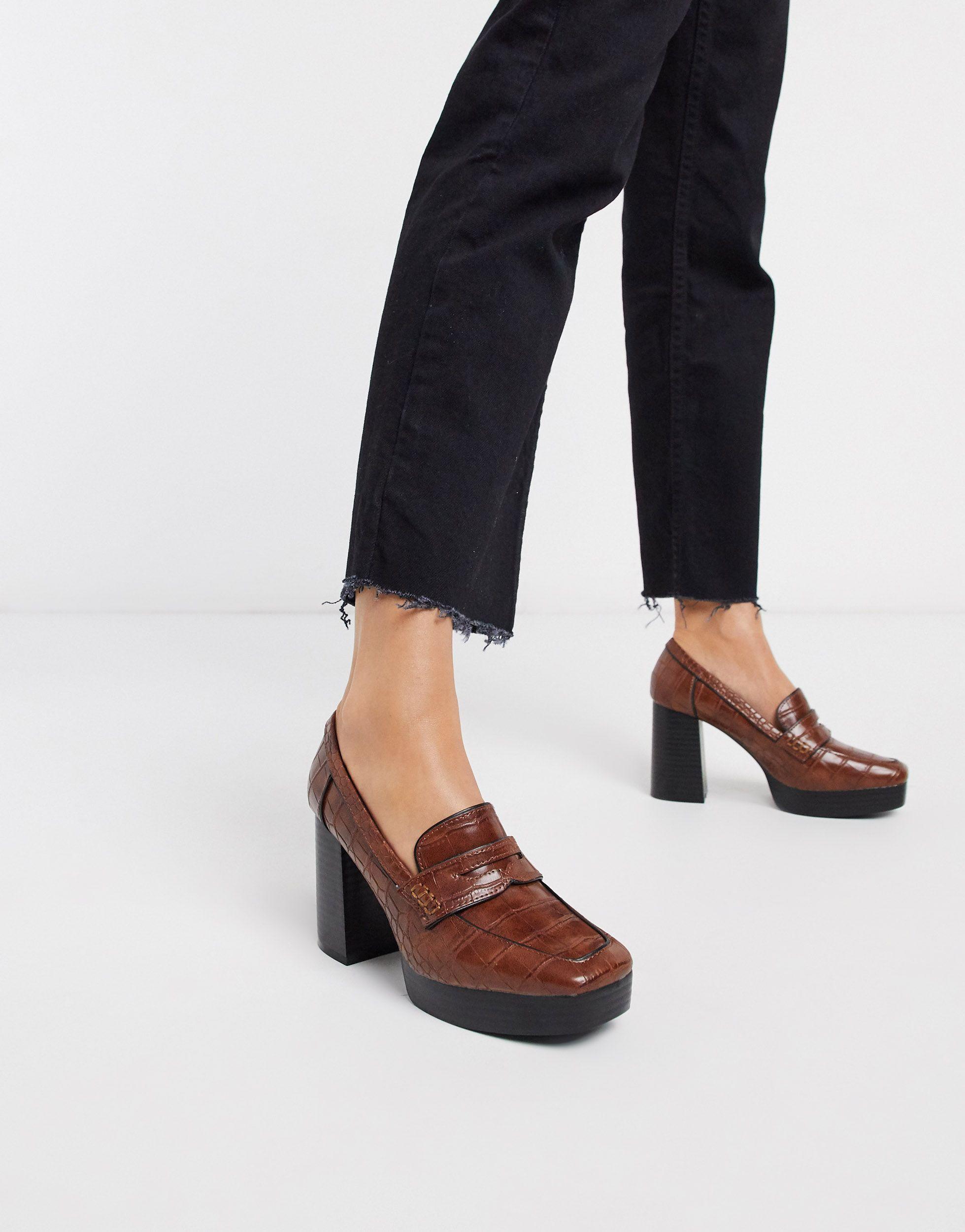 croc platform heels