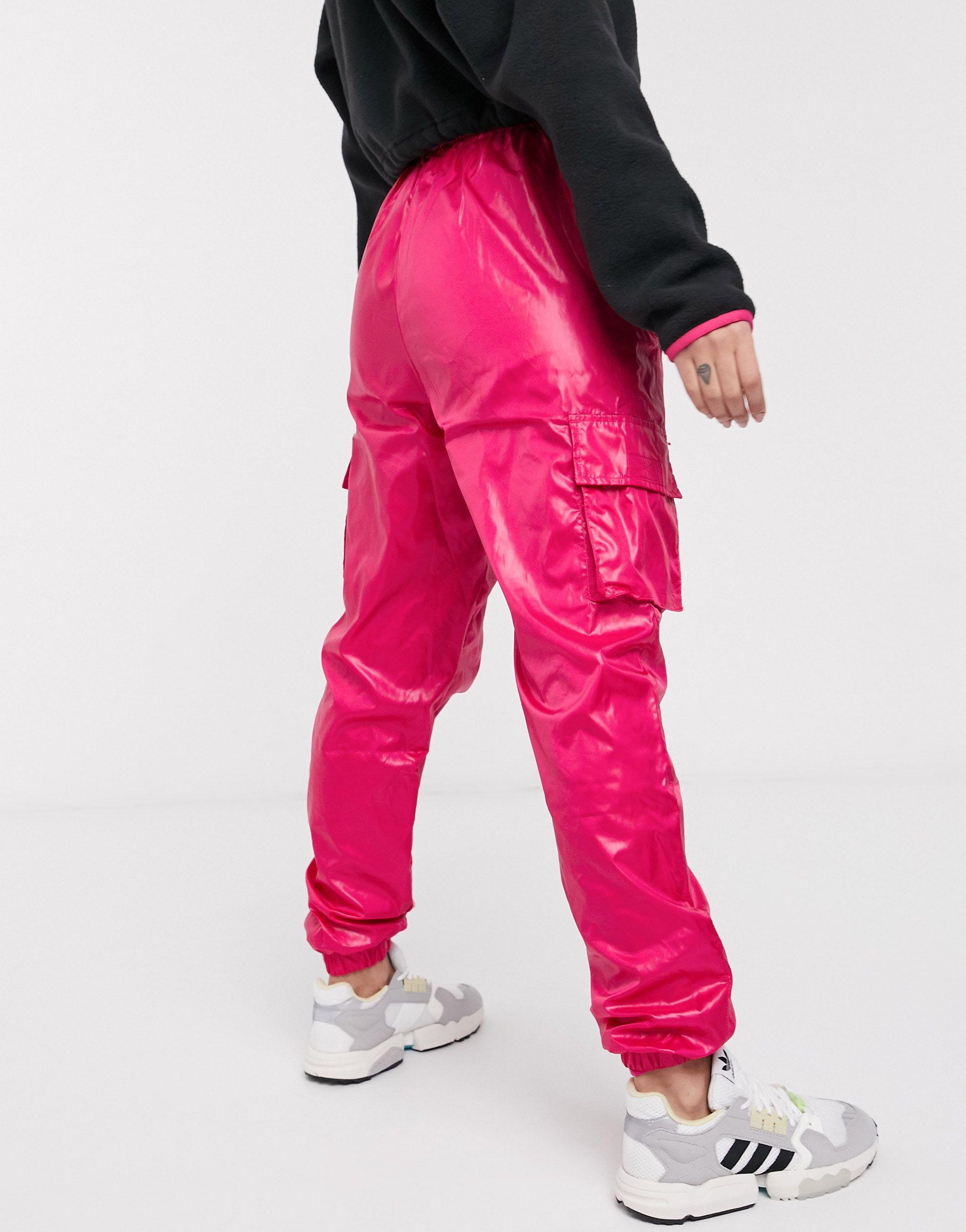adidas Originals Cotton Tech Utility Pants in Pink | Lyst