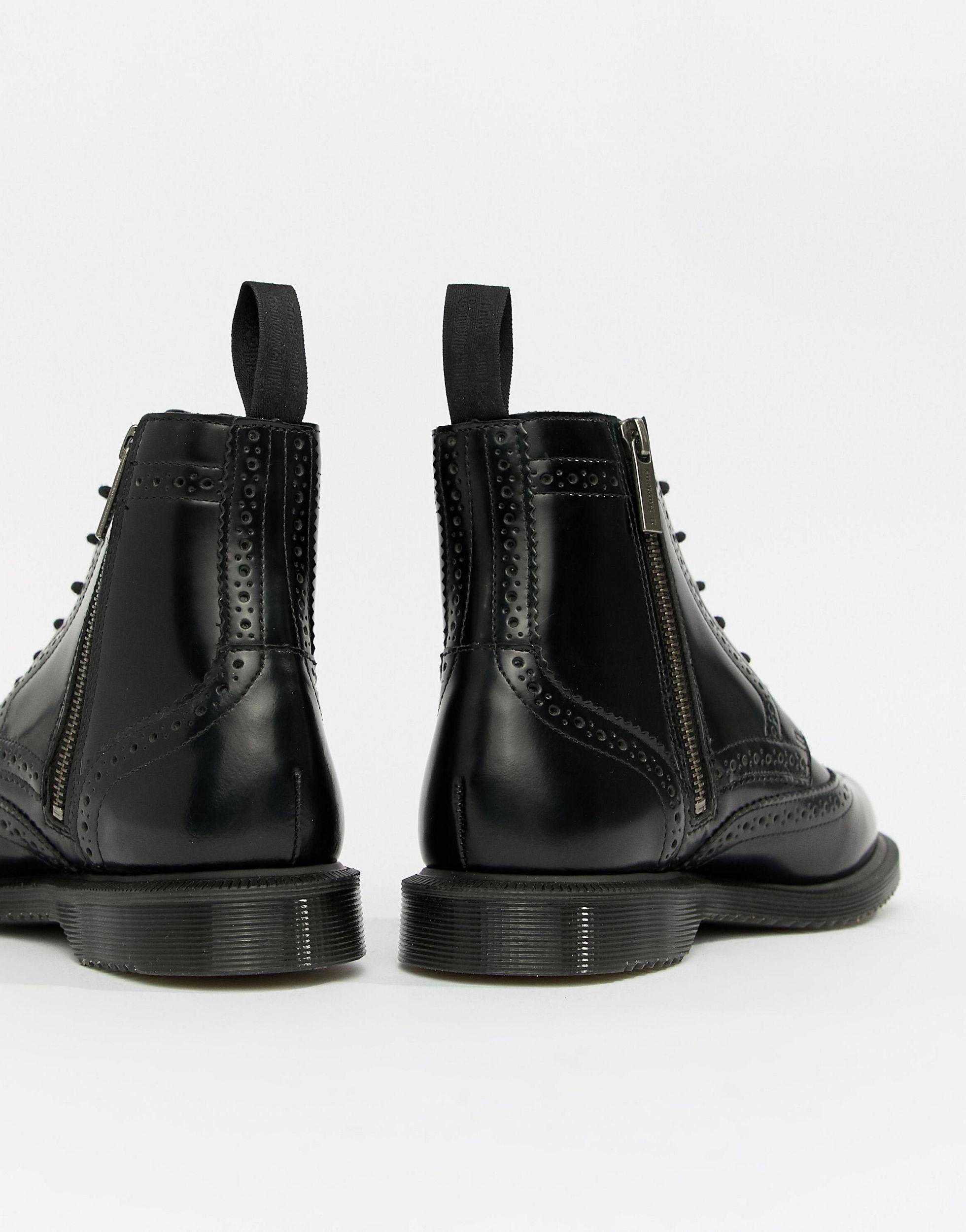 Dr. Martens Delphine - E Leren Brogue Enkellaarzen Met Veter in het Zwart |  Lyst NL