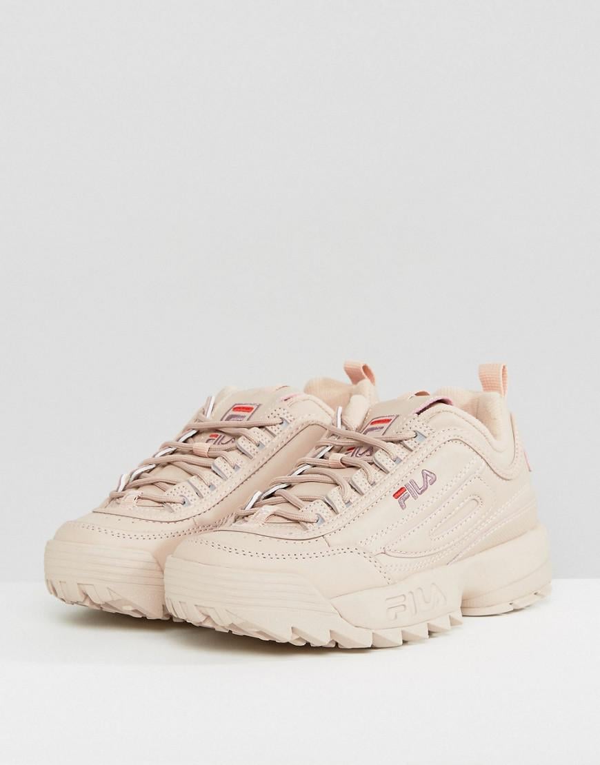 Fila Disruptor Low Trainers In Nude in Natural | Lyst