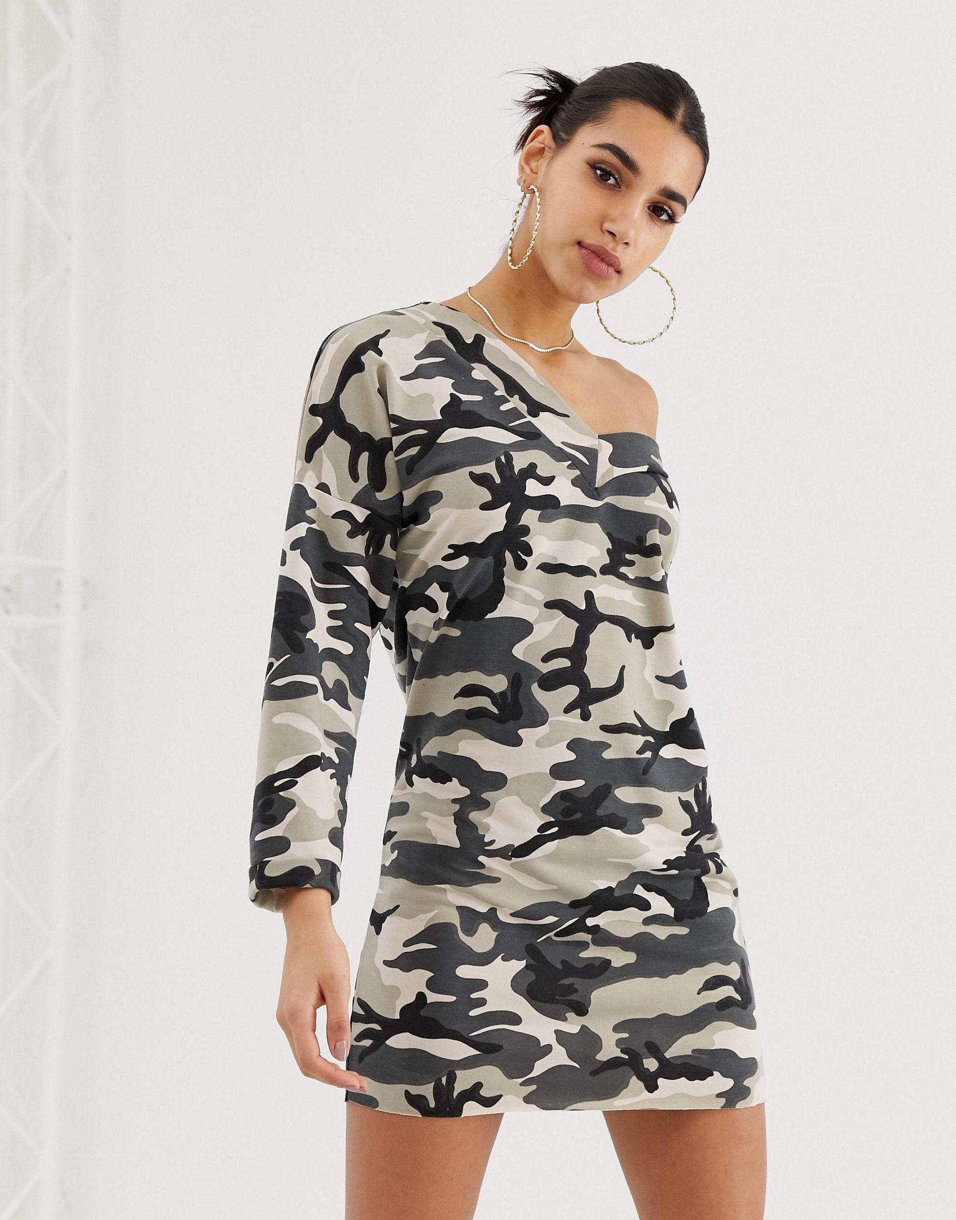 off shoulder sweat dress