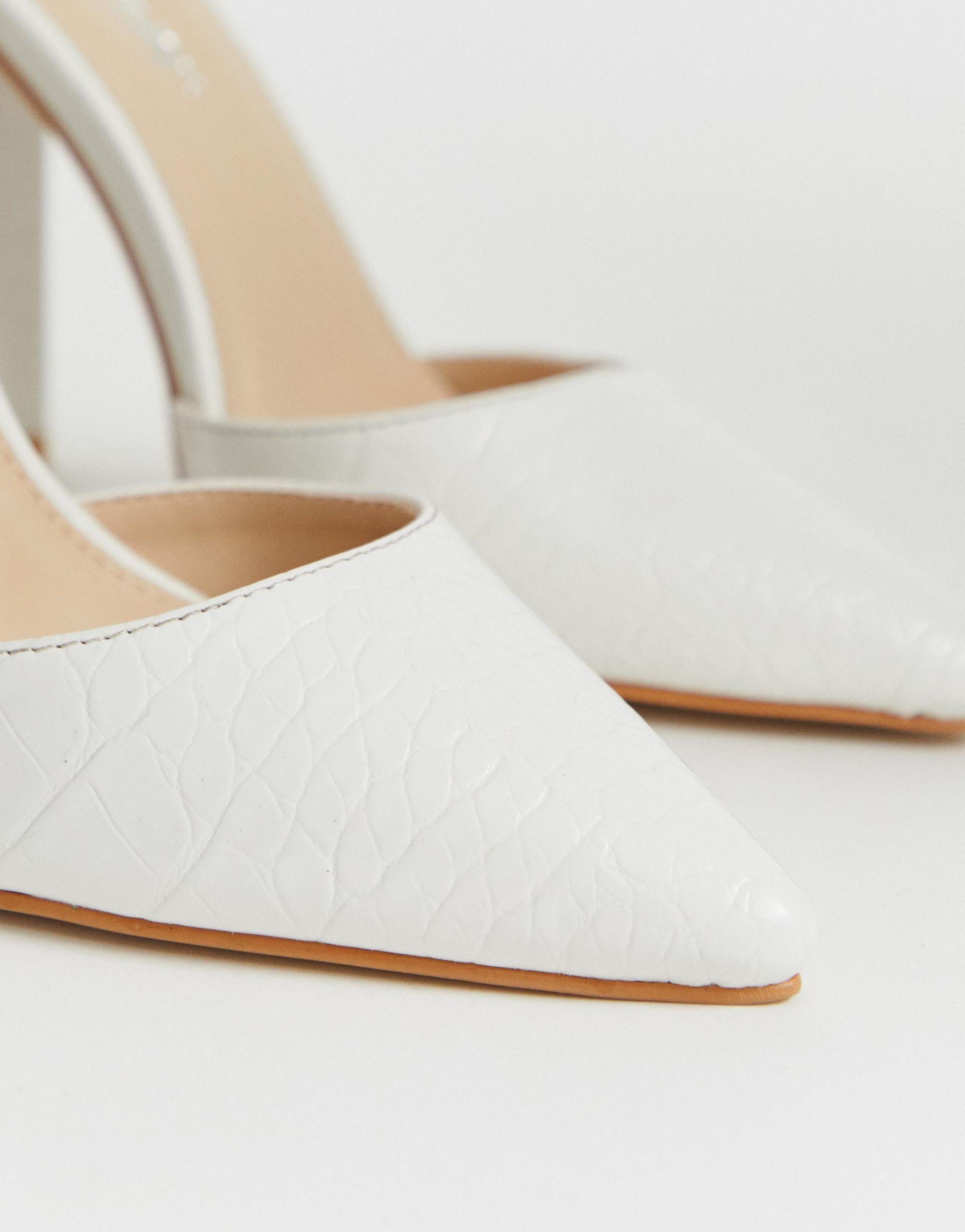 Public Desire Rubber Sofia - Te Schoenen Met Blokhak En Krokodillenprint in  het Wit - Lyst