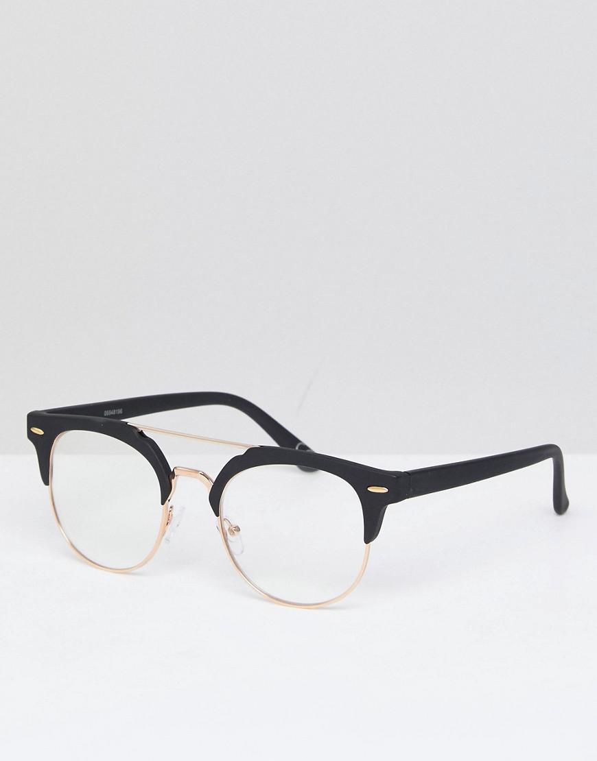 ASOS Denim Asos Retro Glasses In Gold & Matte Black With Clear Lens in  Metallic for Men - Lyst