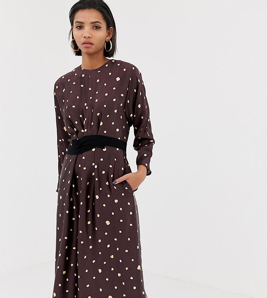 metallic polka dot dress