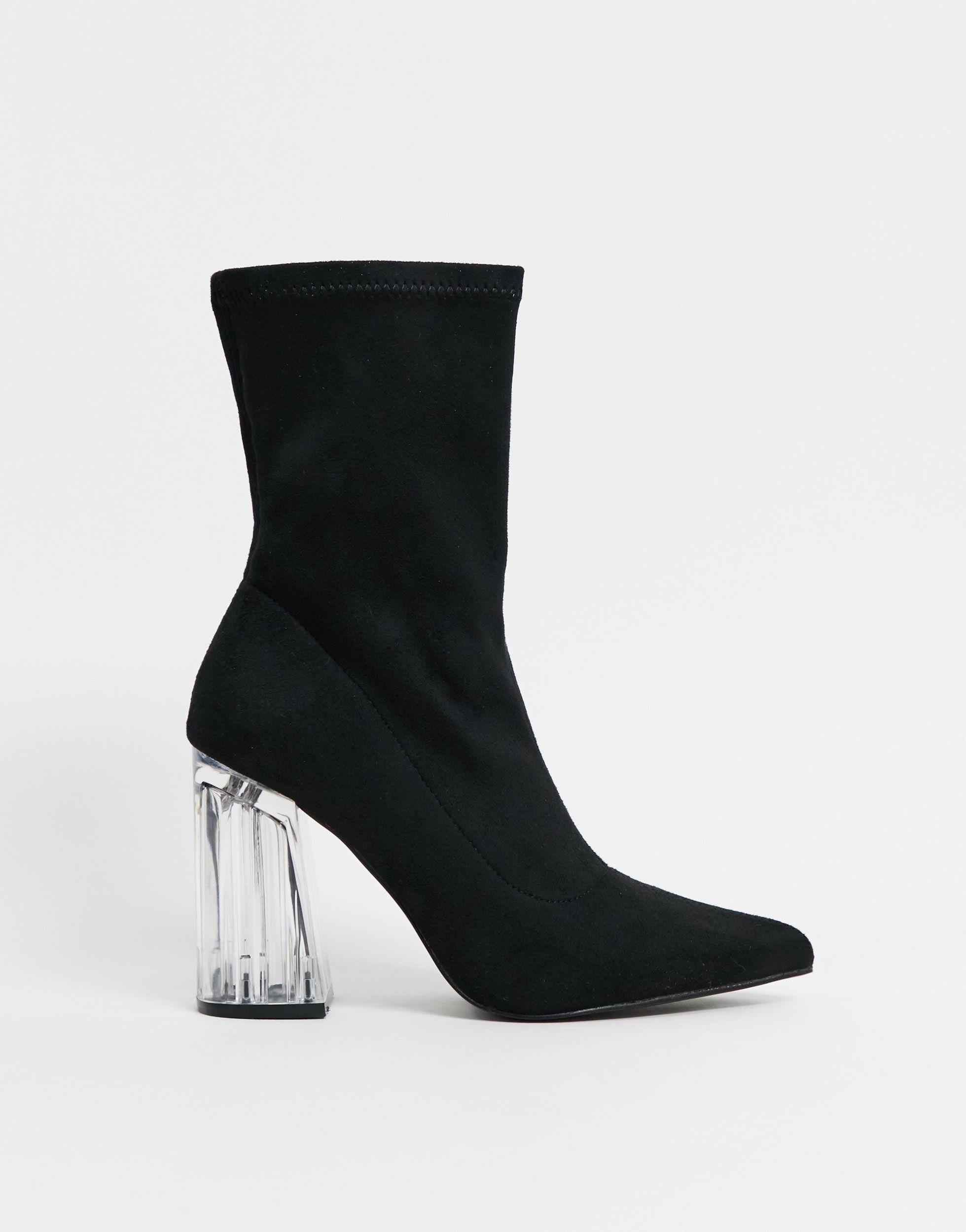 bottines avec talon transparent