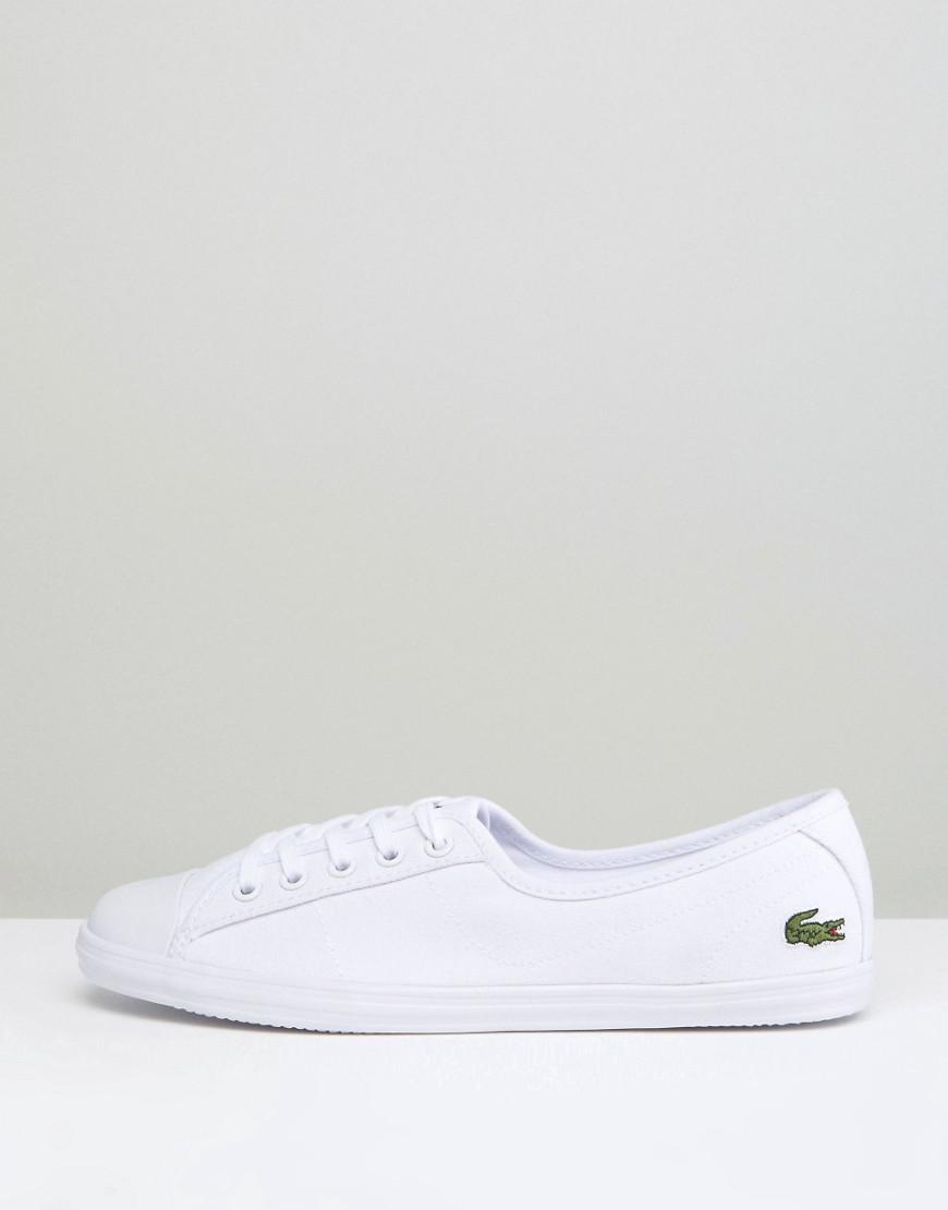 Lacoste Ziane Canvas Plimsoll Trainers in White - Lyst