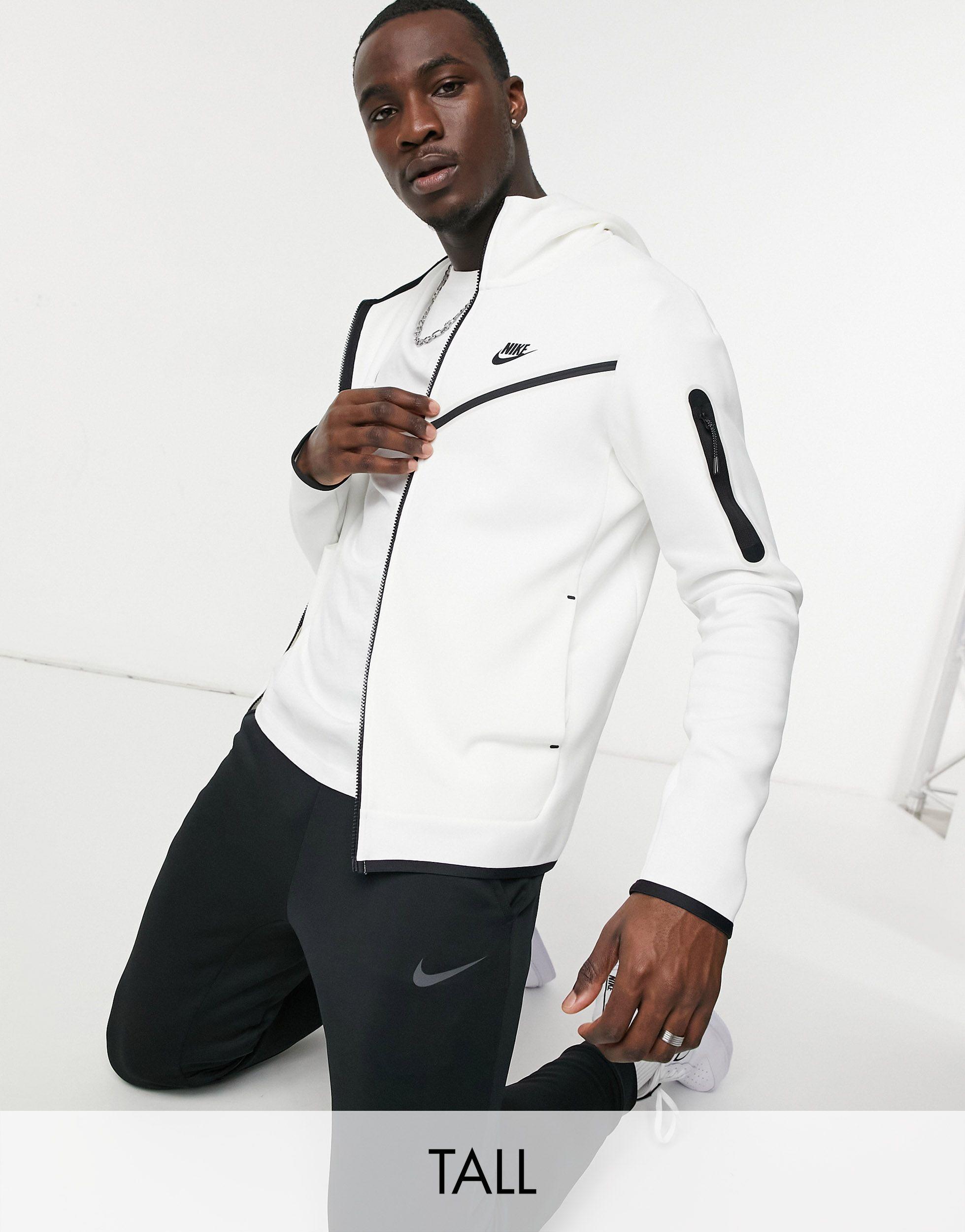 Nike Tall Tech Fleece Full-zip Hoodie in White for Men | Lyst Canada