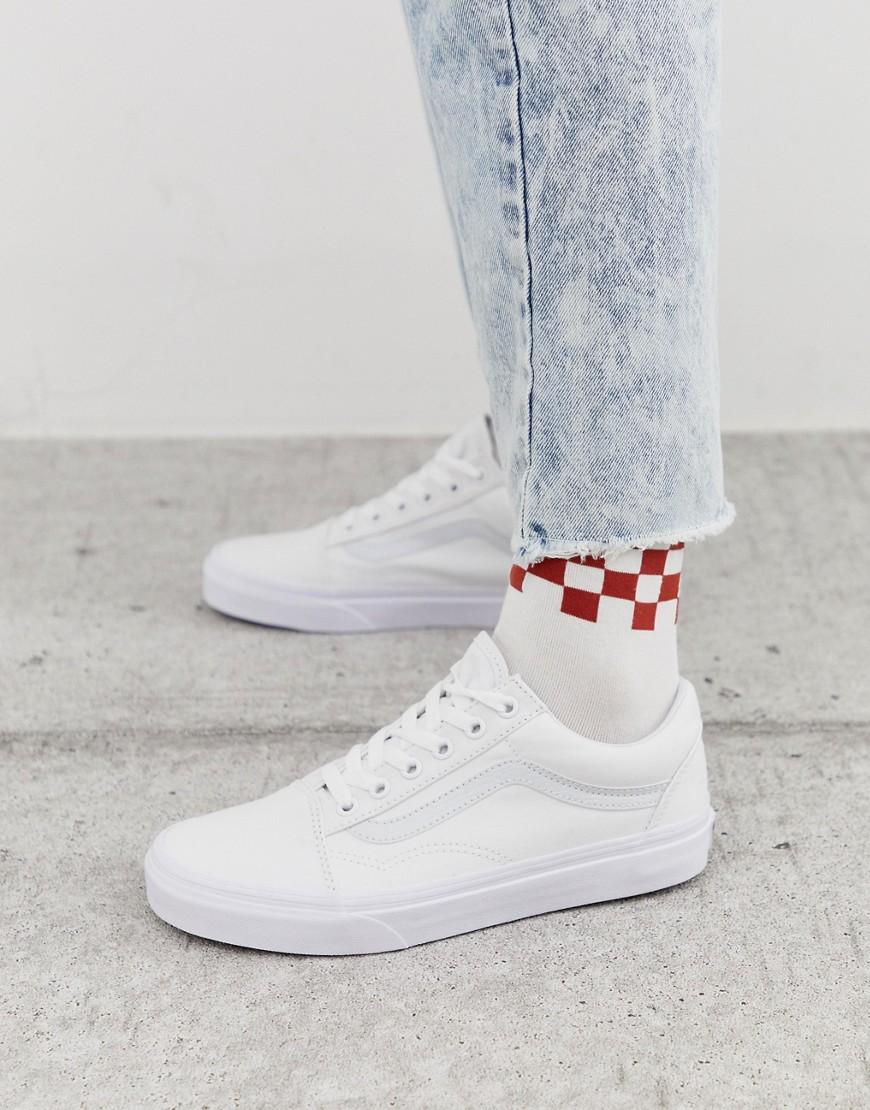 Vans Canvas Classic Old Skool Triple White Trainers Save 15 Lyst