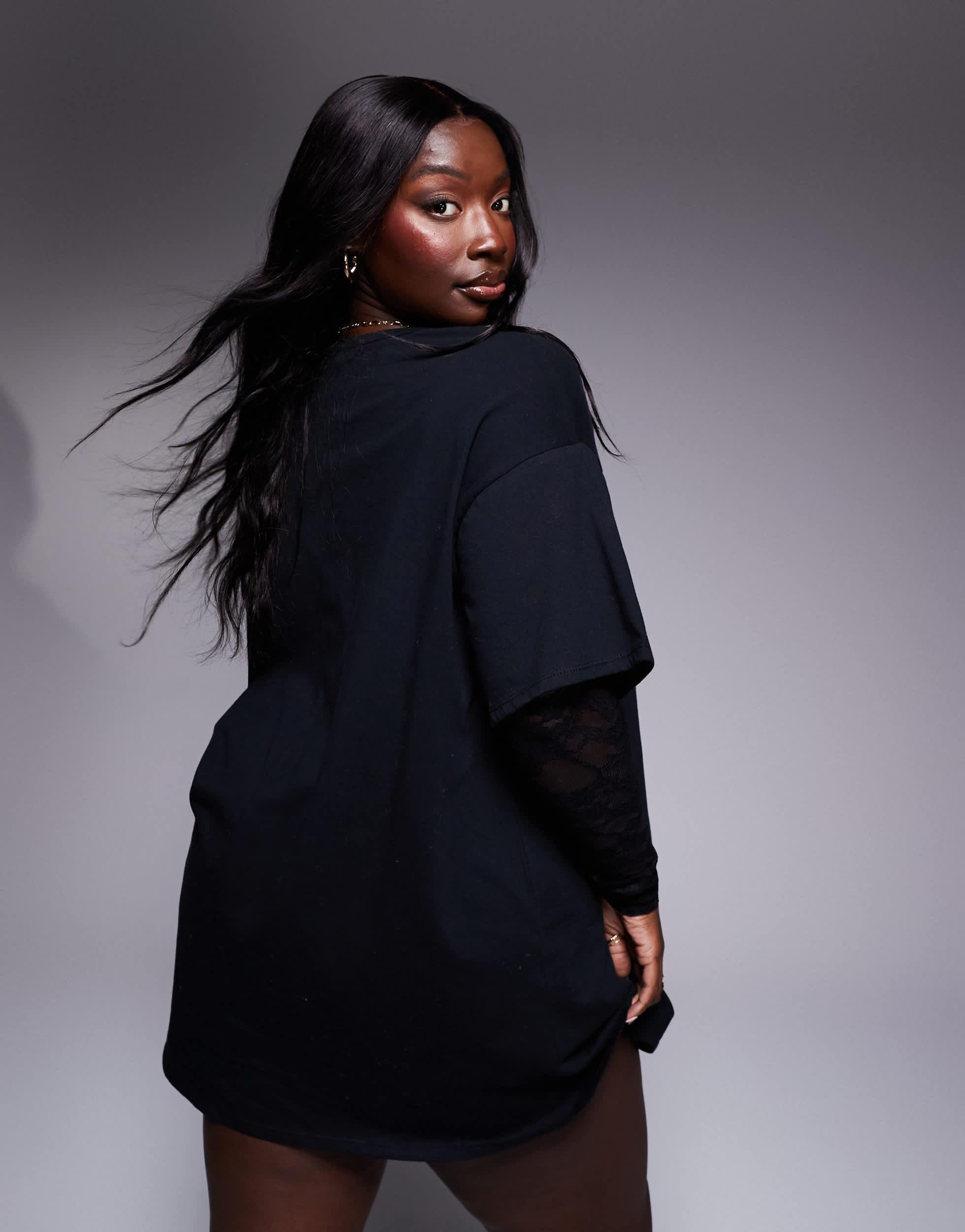 Dentelle Asos Robe T Shirt ASOS DESIGN Robe T-shirt Oversize Avec