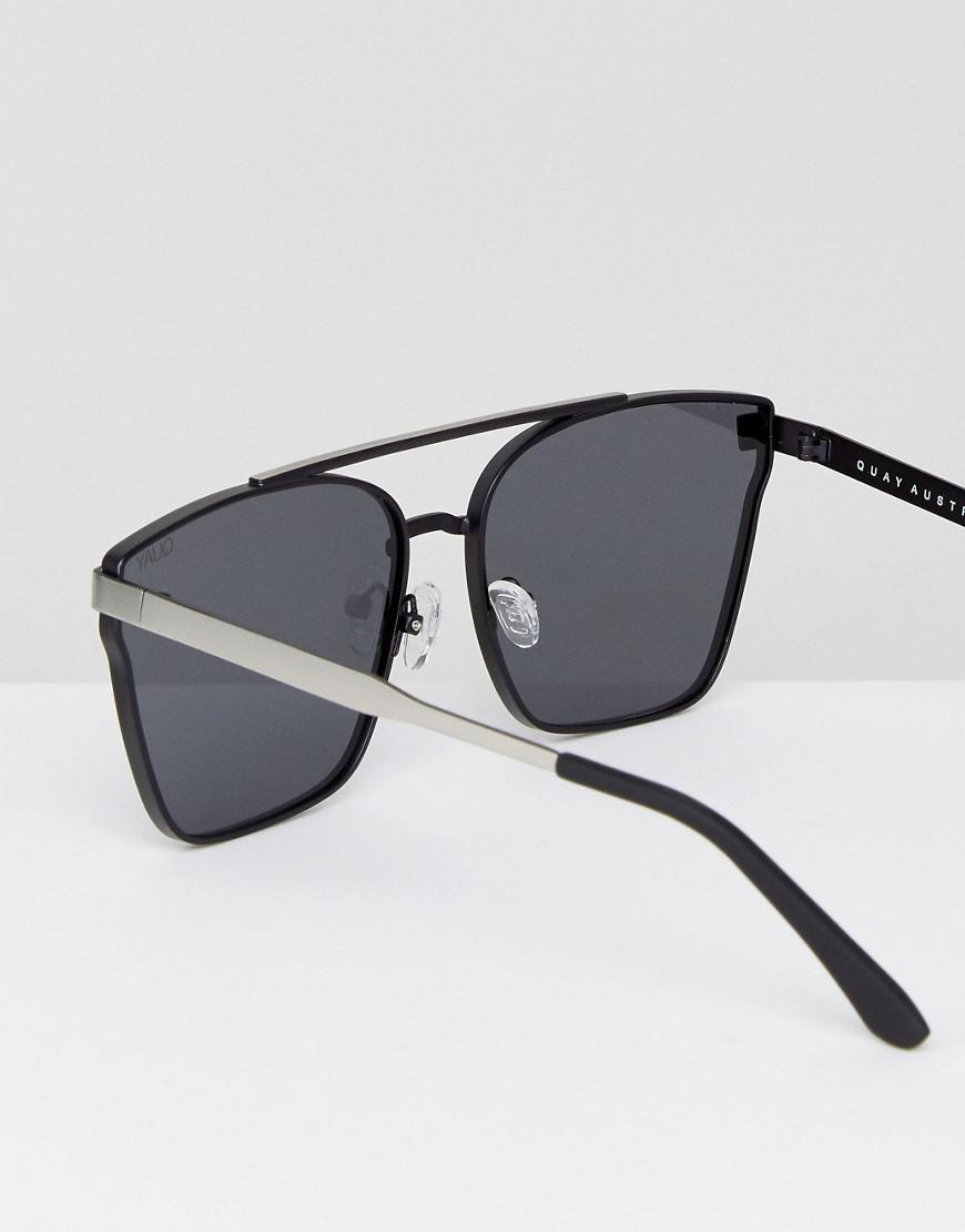 Lyst Quay Square Sunglasses With Brow Bar In Black in Black for Men