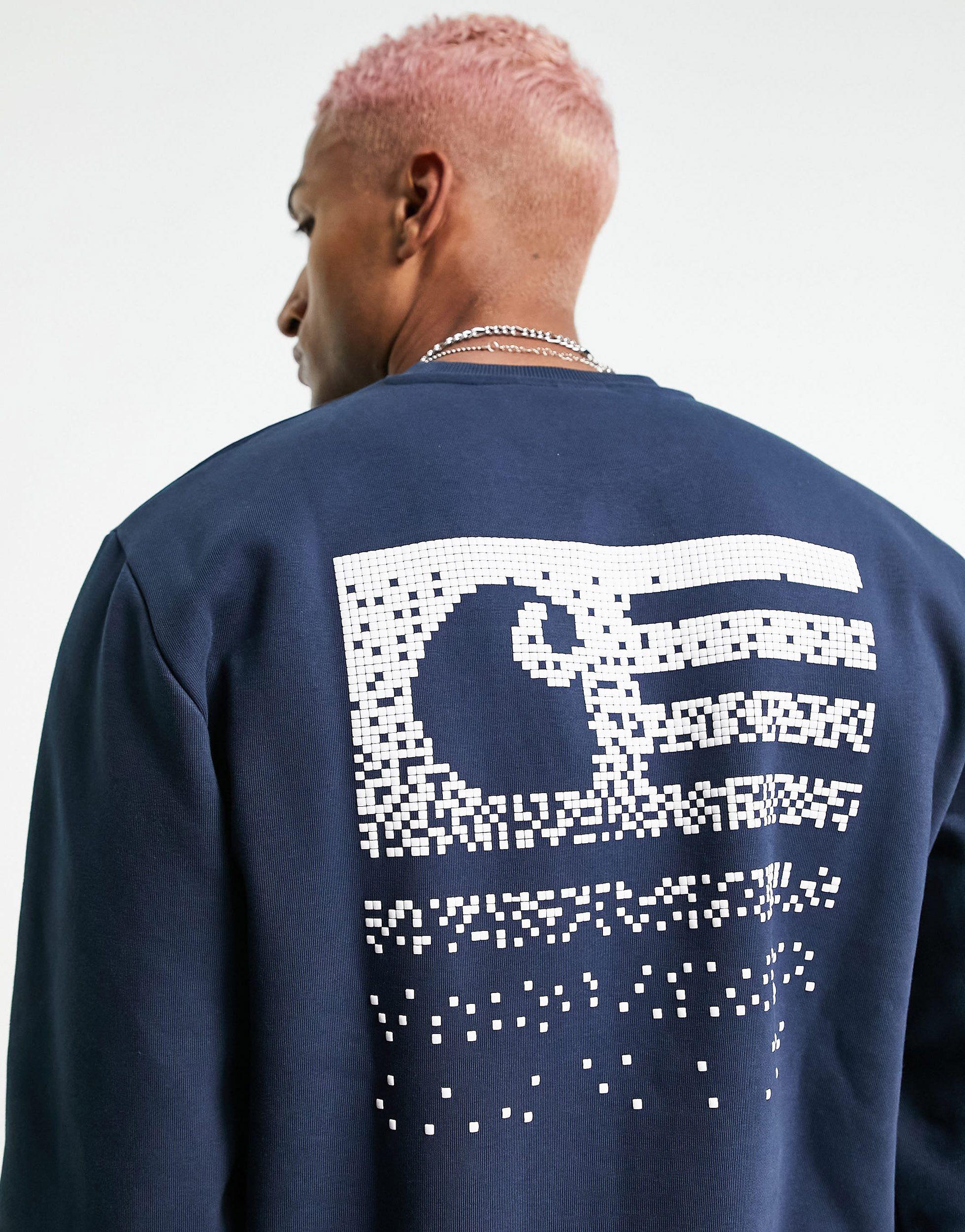 Carhartt WIP Fade State Back Print Sweatshirt in Blue for Men | Lyst