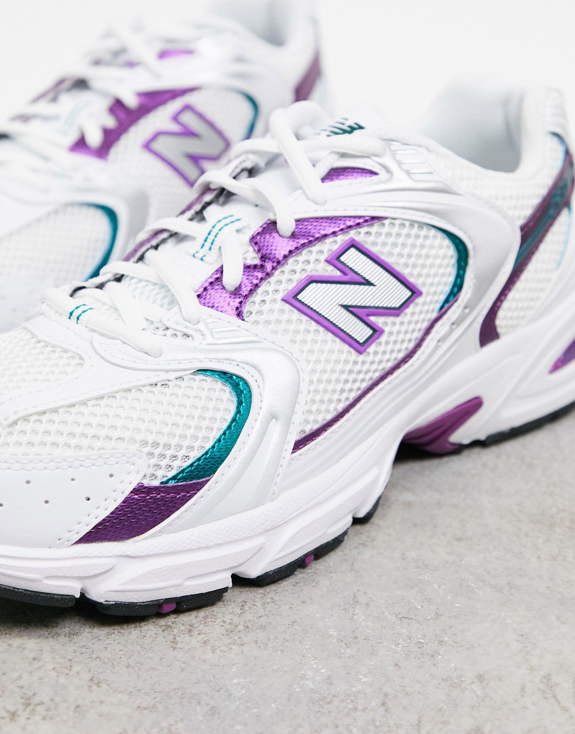 New Balance Leather Mr530sf in White & Purple (White) for Men | Lyst