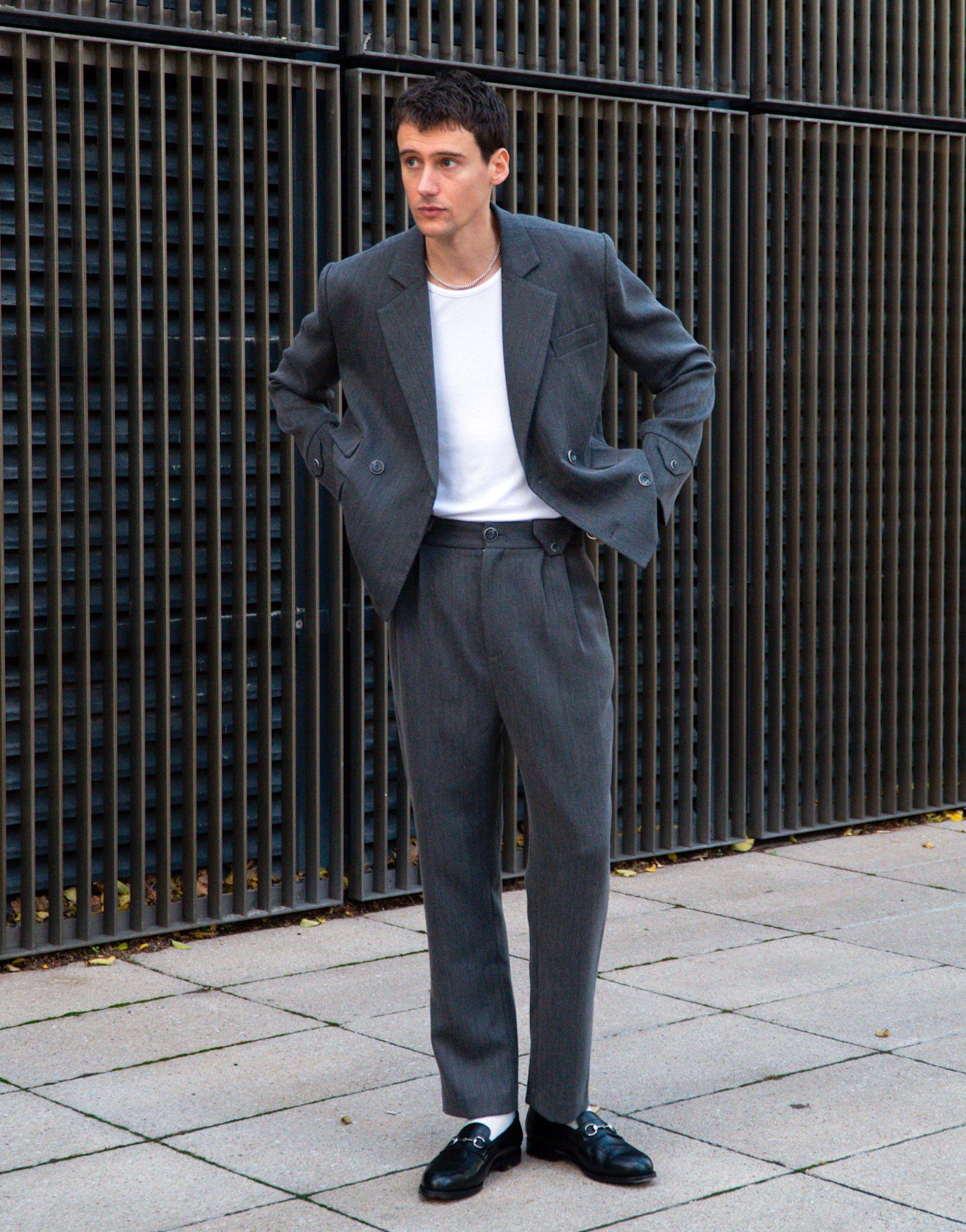 Labelrail X Isaac Hudson Cropped Boxy Double Breasted Blazer in