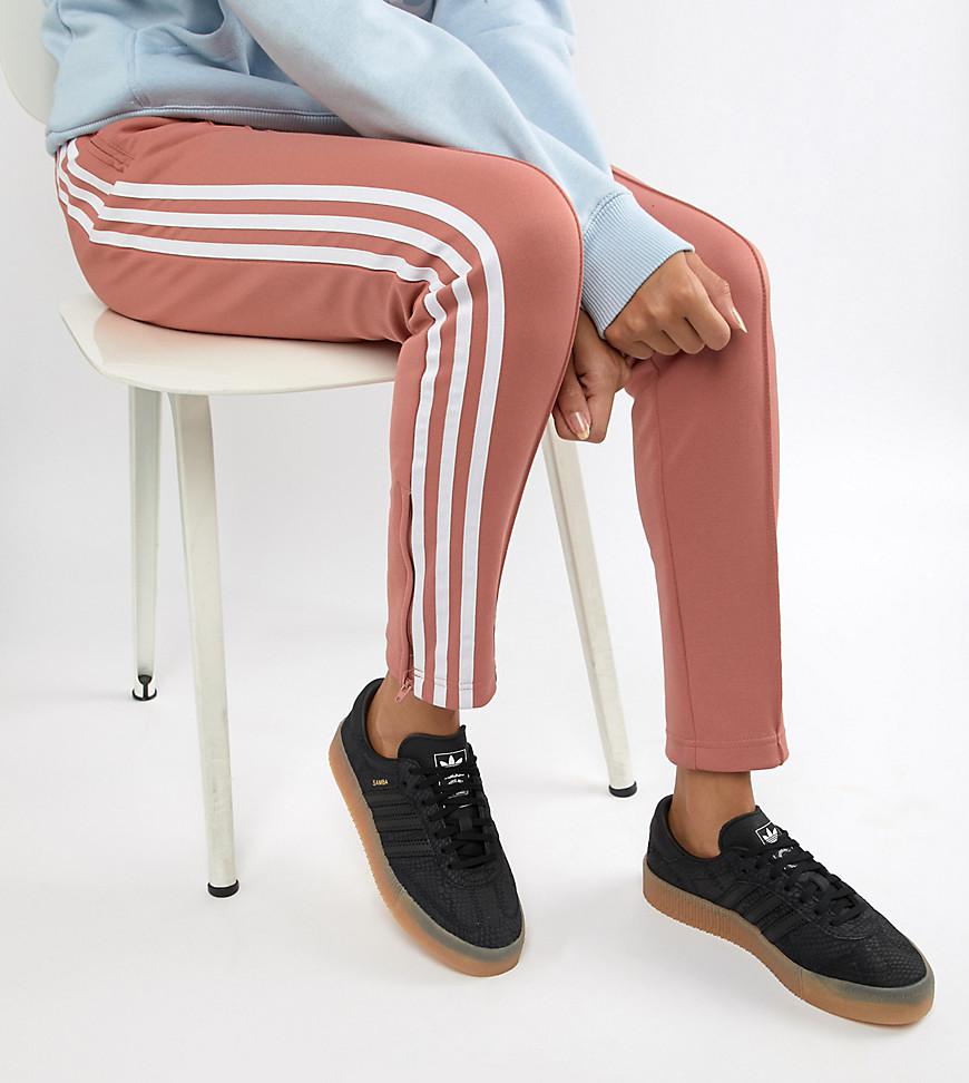 slack direction Low adidas Originals Samba Rose Sneakers In With Gum Sole in Black | Lyst