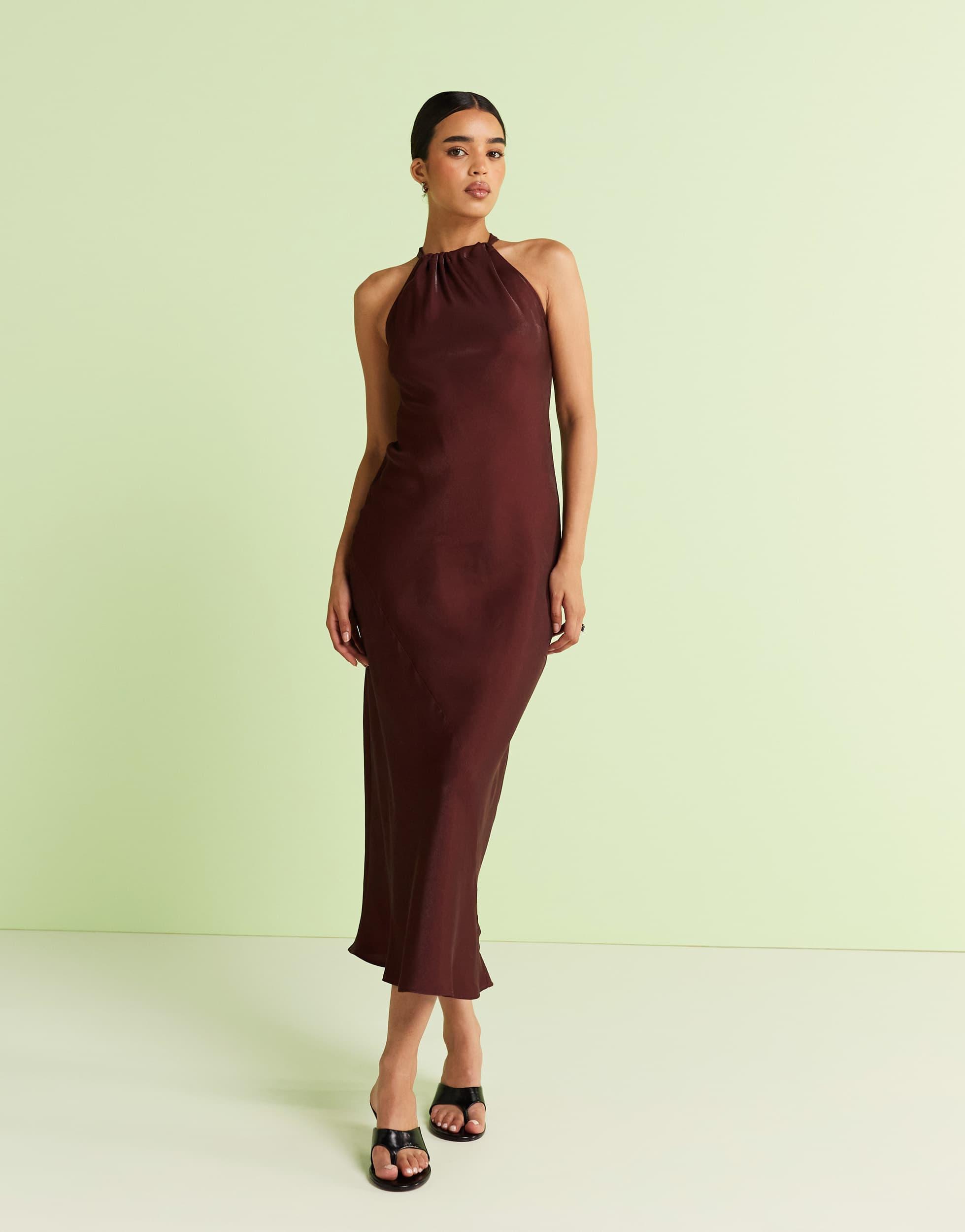 halter neck maxi beach dress Summer Strolls Halter Neck Tie Midi Dress