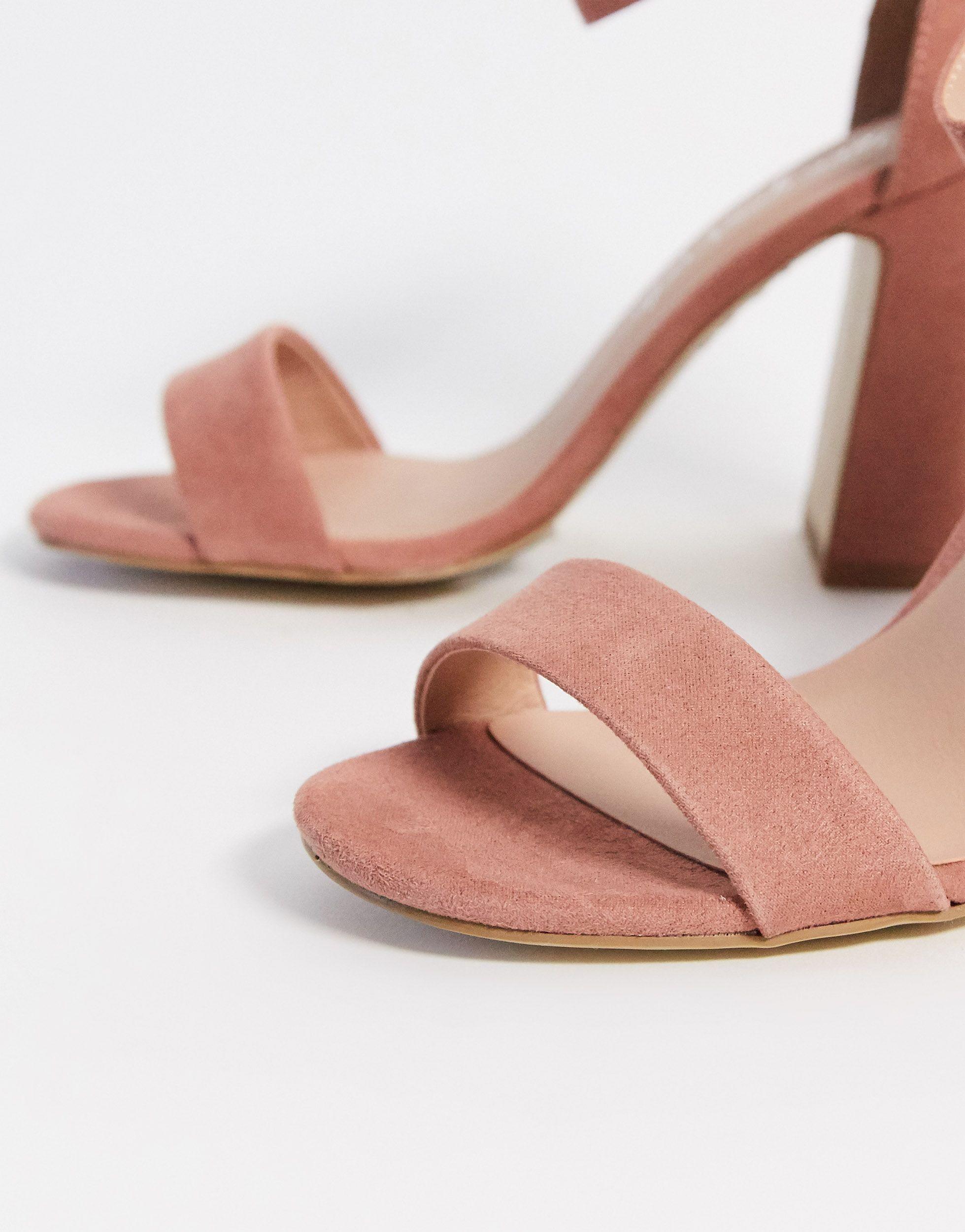 new look pink sandal heels