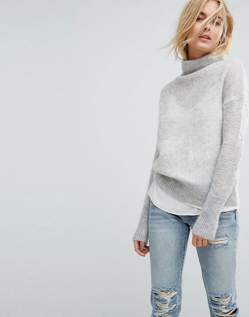 Allsaints All Saints Delice Chunky Cowl Neck Sweater in Gray | Lyst