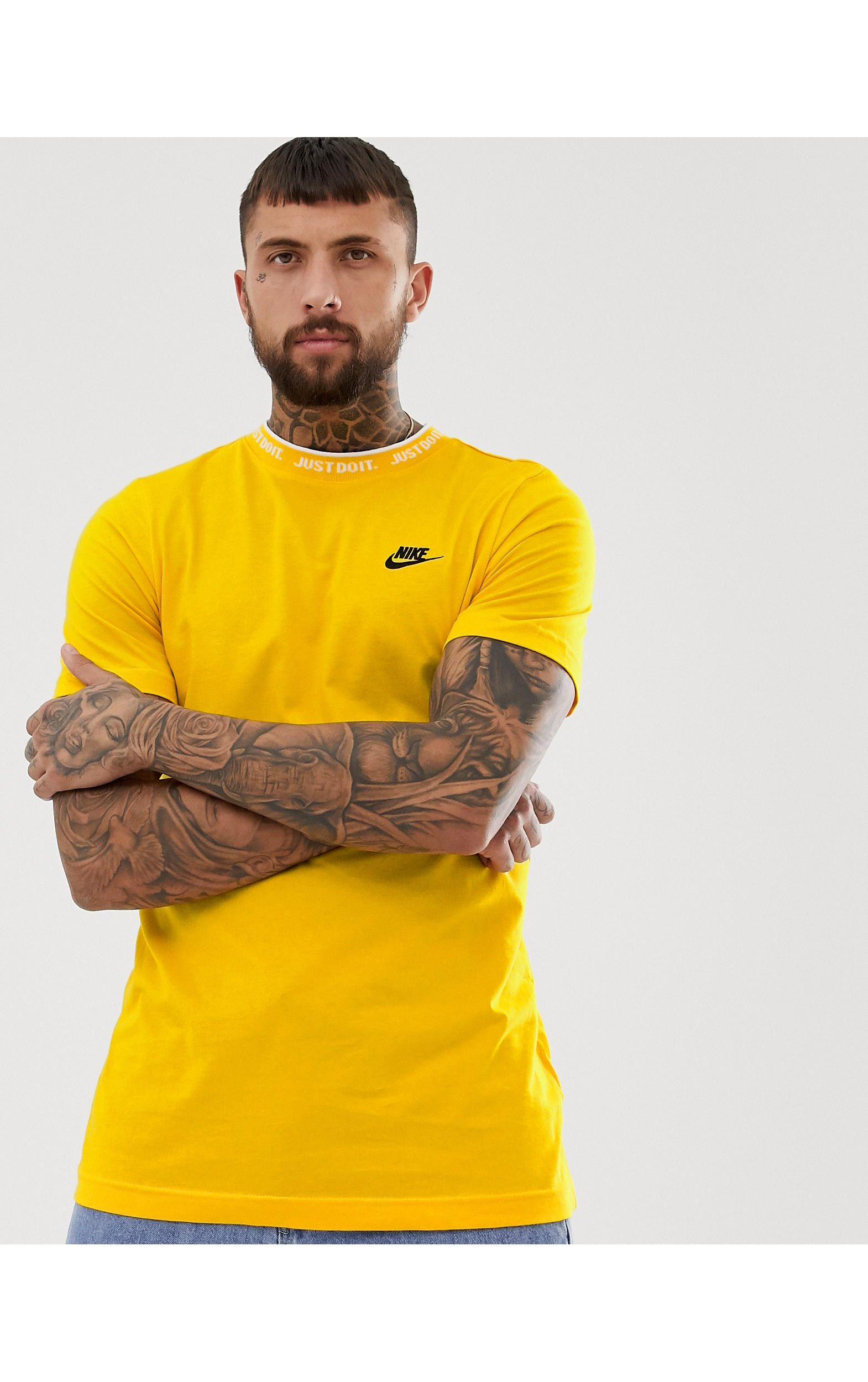 Camiseta amarilla con logo Just Do It Nike de Algodón de color Amarillo  para hombre - Lyst