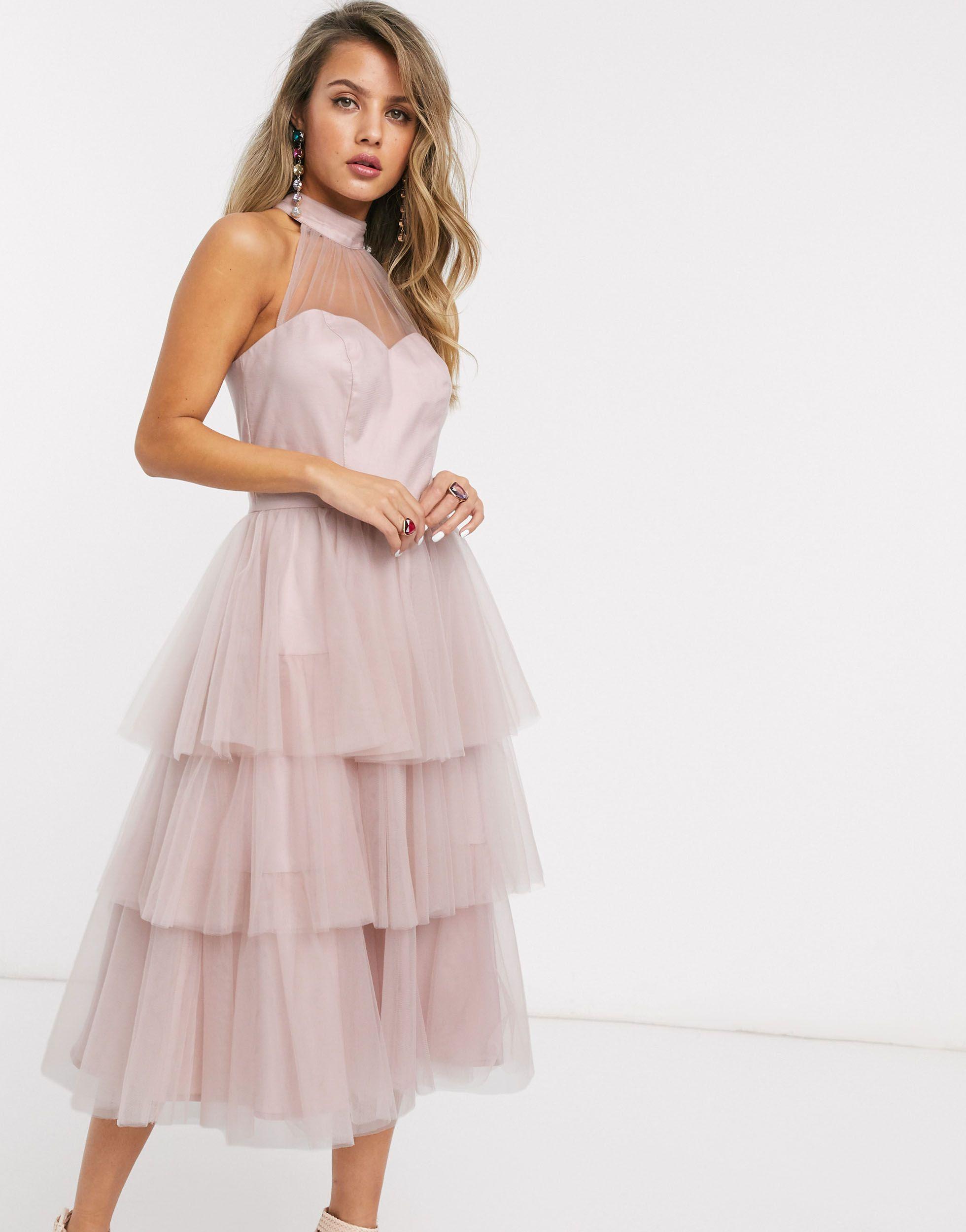 Chi Chi London Synthetic Tiered Midi 