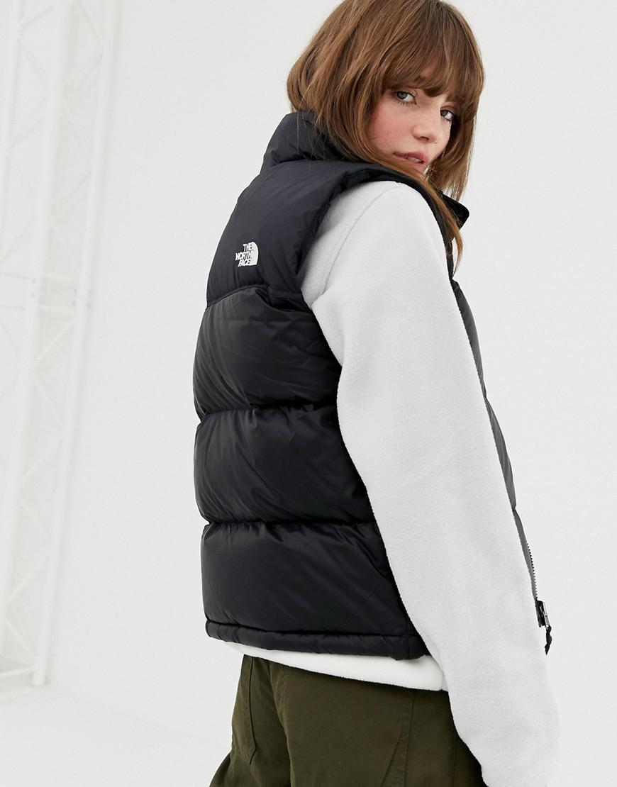 The North Face Womens 1996 Retro Nuptse Tank In Black | Lyst