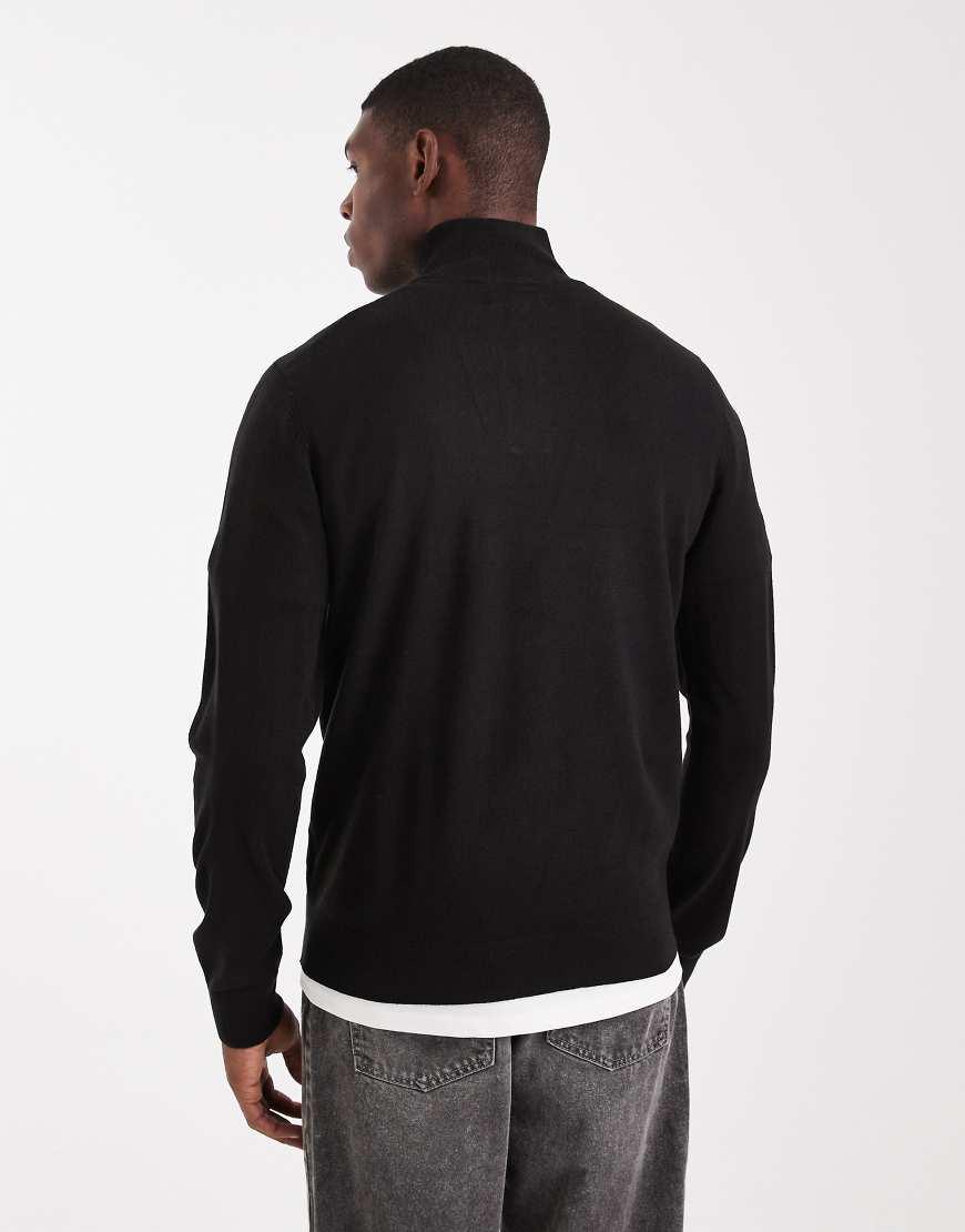 Maglione Con Zip Corta da Uomo di Threadbare in Nero Lyst