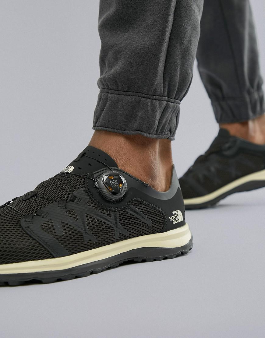 The North Face Litewave Flow Boa System No Lace Tie Trainers In Black/white  for Men | Lyst