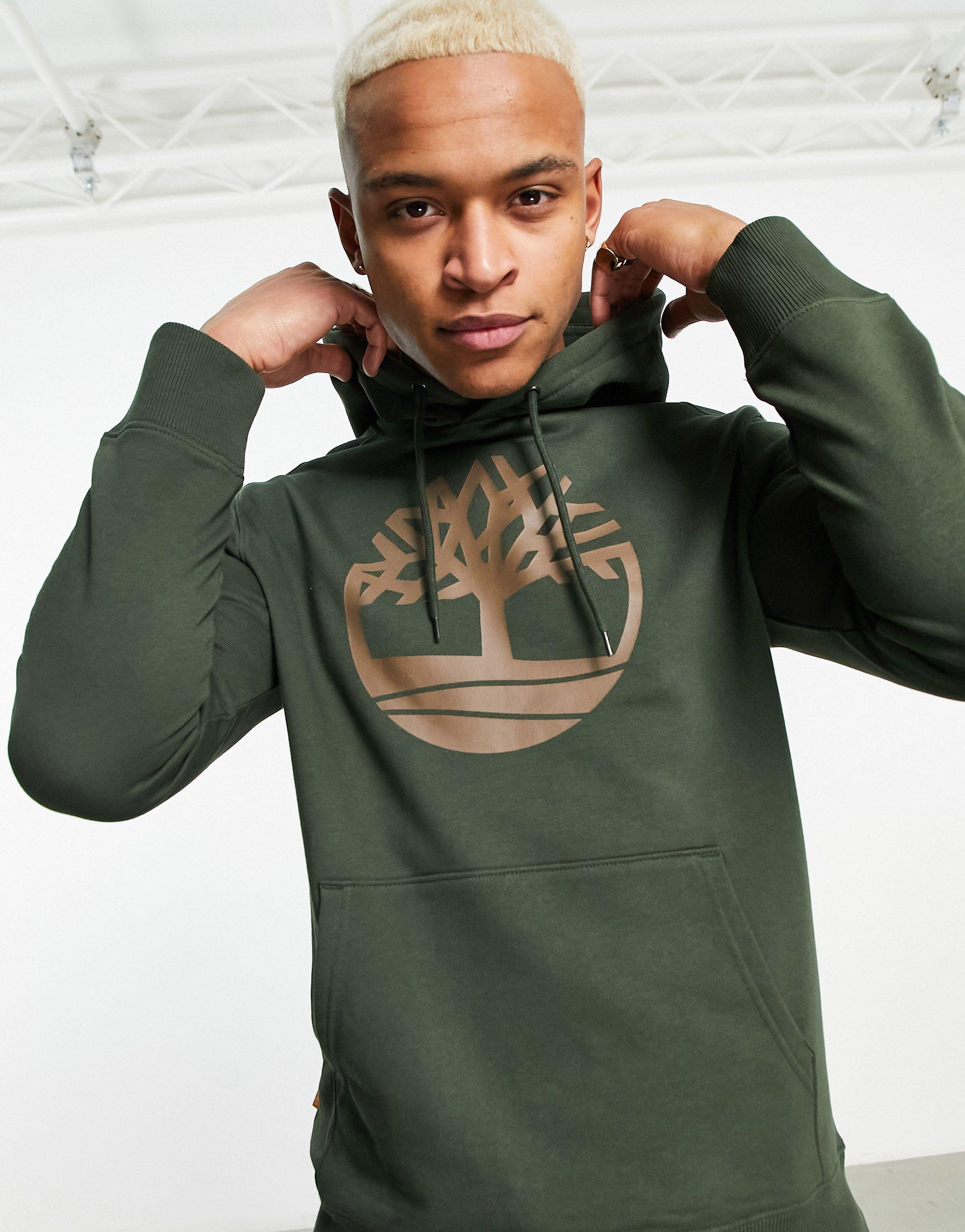 Timberland Core Tree Logo Hoodie in Green for Men | Lyst