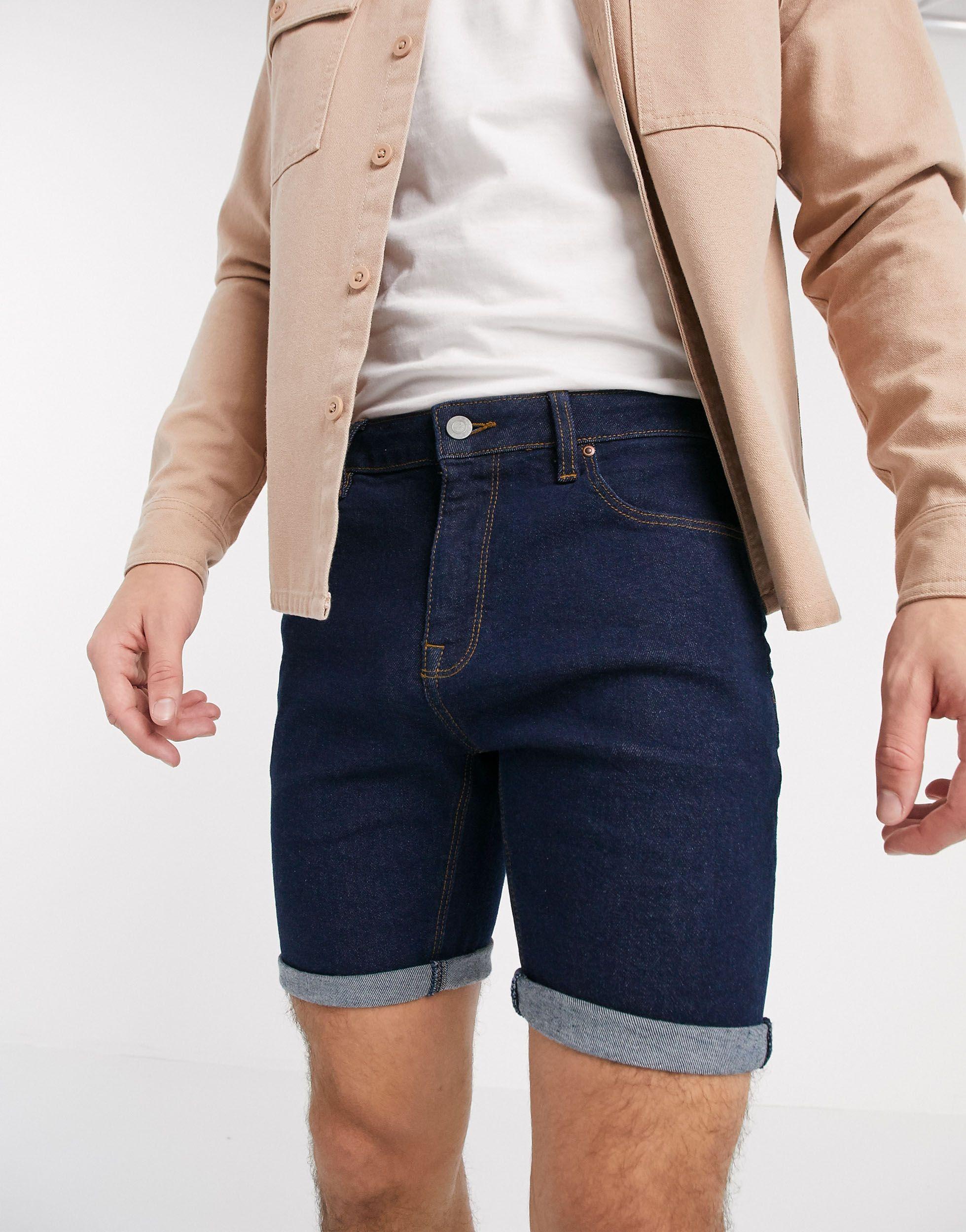 ASOS Skinny Denim Shorts in Blue for Men Lyst