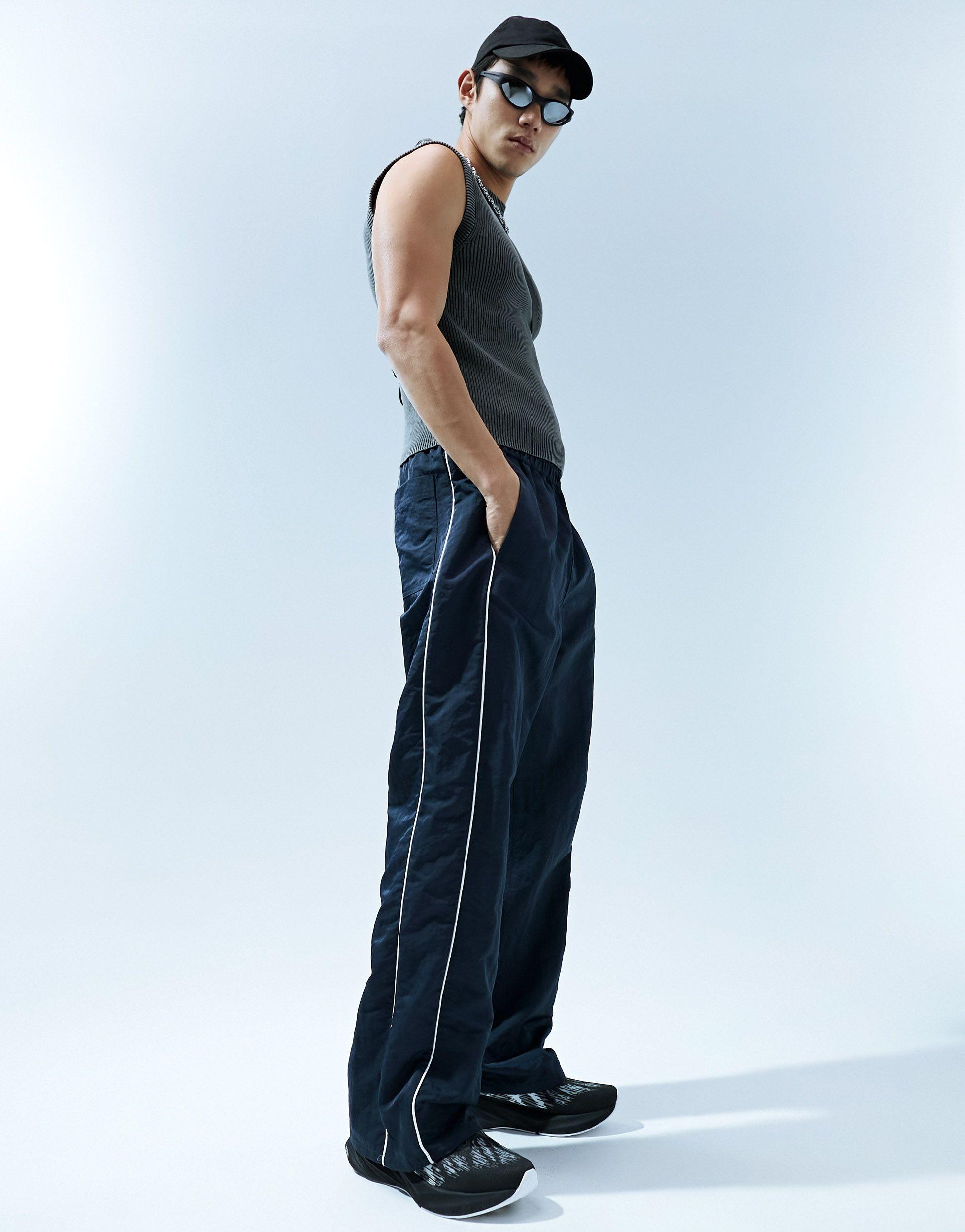 ASOS baggy Nylon Track Pants in Blue for Men Lyst — free download