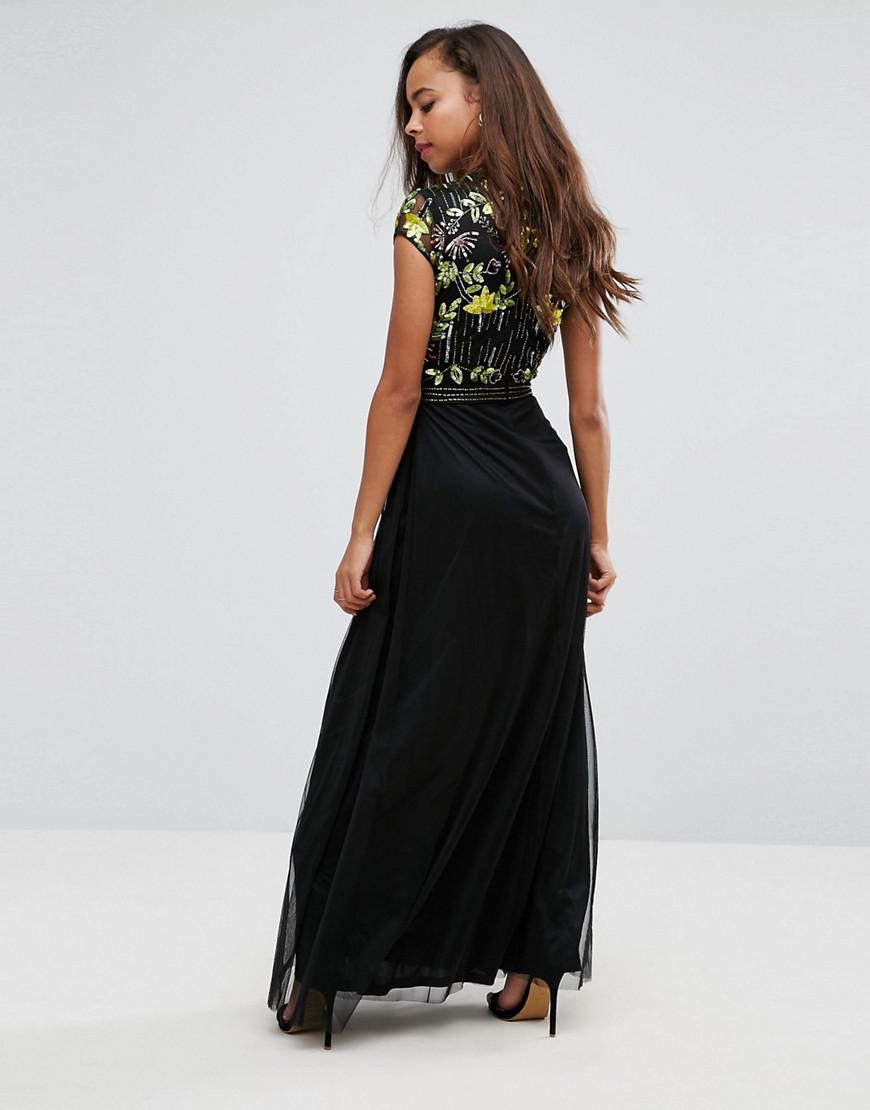 embellished top maxi dress