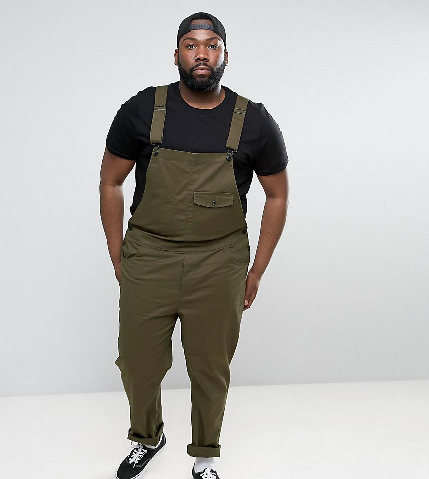ASOS Plus Chino Overalls In Khaki in Green for Men | Lyst