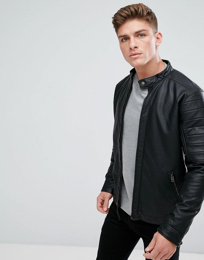 hollister black leather jacket