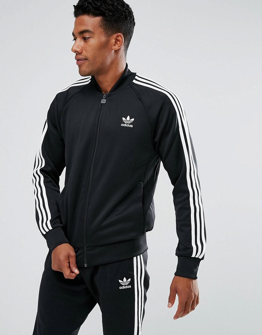 adidas Originals Synthetic Track Jacket In Black Bk5921 for Men - Lyst