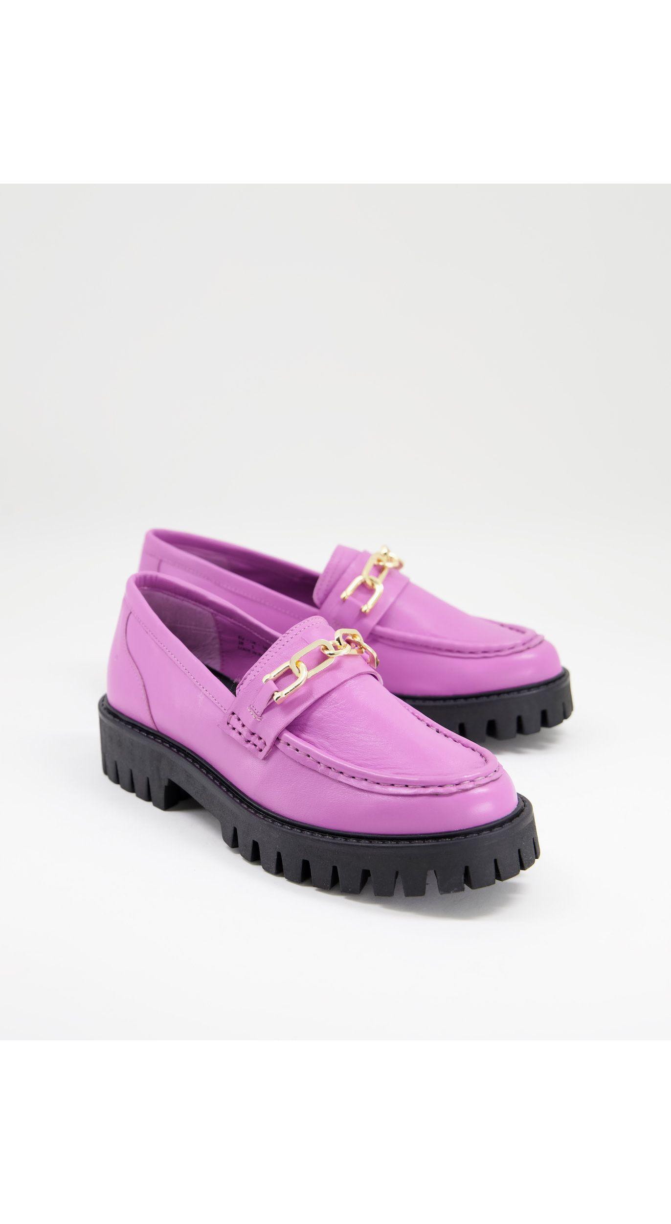 ASRA Freya - Loafers Van Leer Met Dikke Zool En Gouden Schakels in het Roze  | Lyst NL