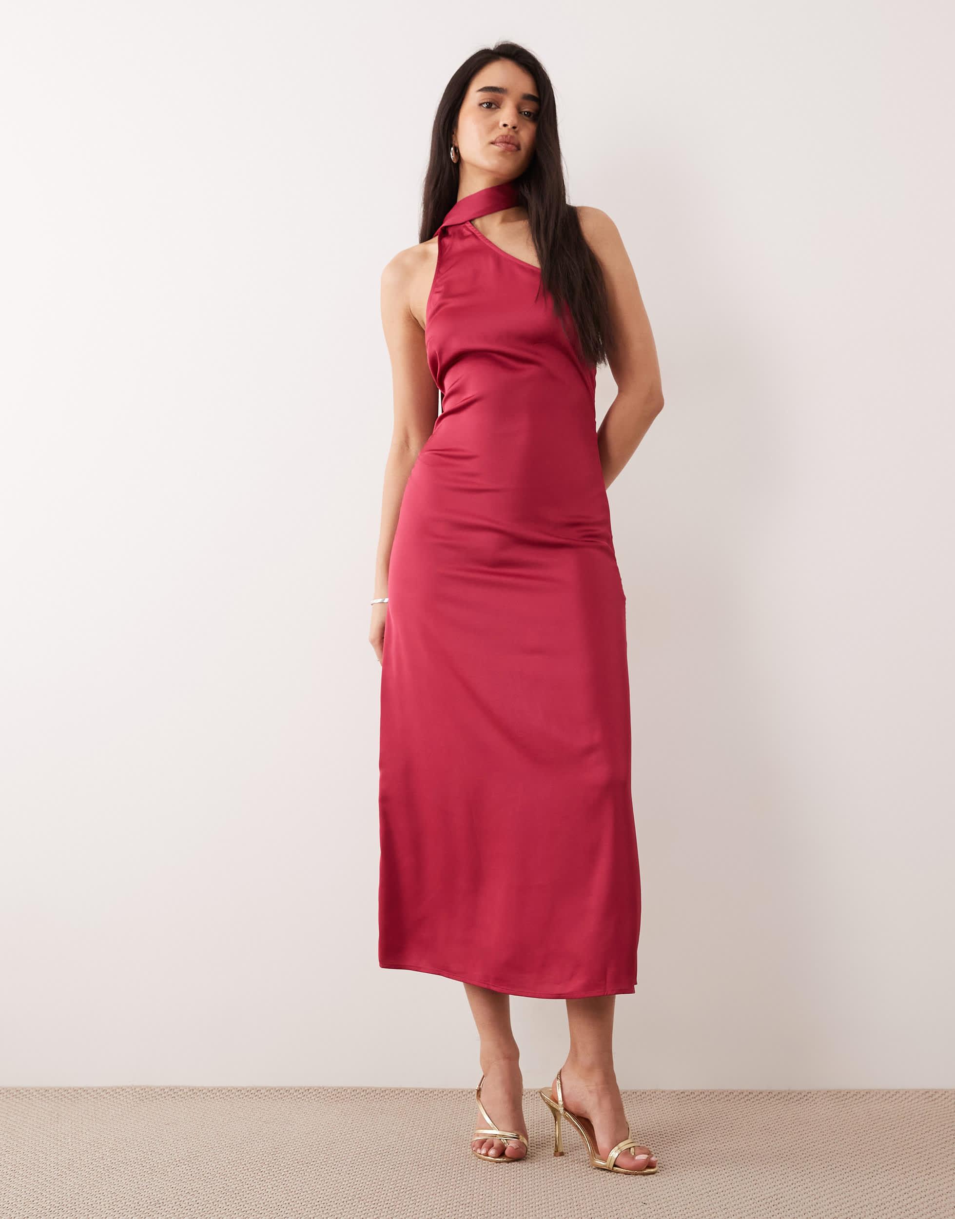 open lace back dress Just Friends Strapless Ruffle Maxi Dress Red– Selfie Leslie