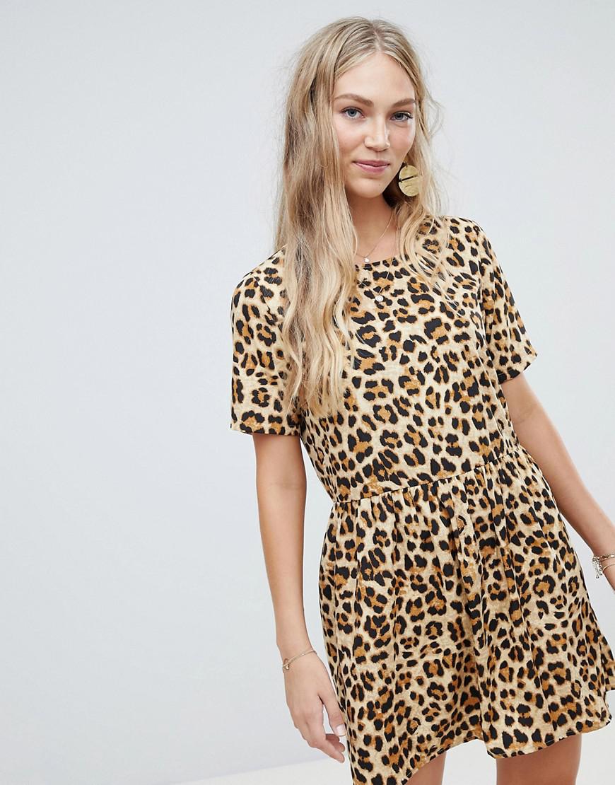 vero moda maxi smock dress in bold print