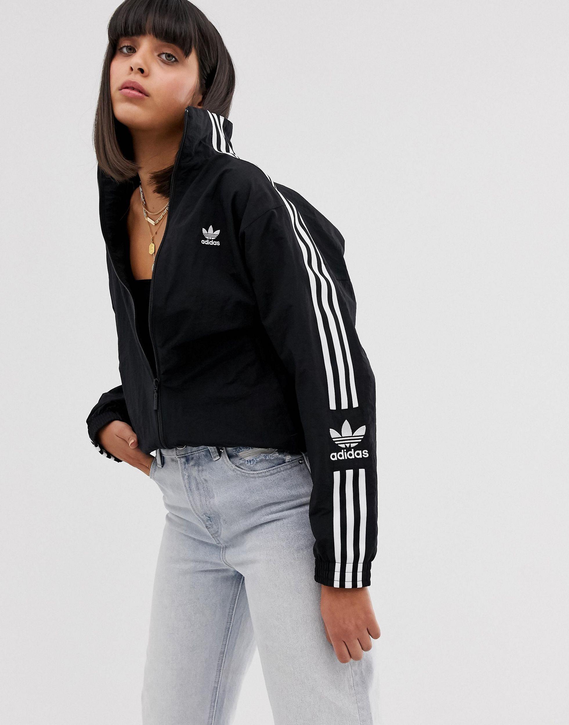 adidas Originals Locked Up Logo Track Jacket in Black - Lyst