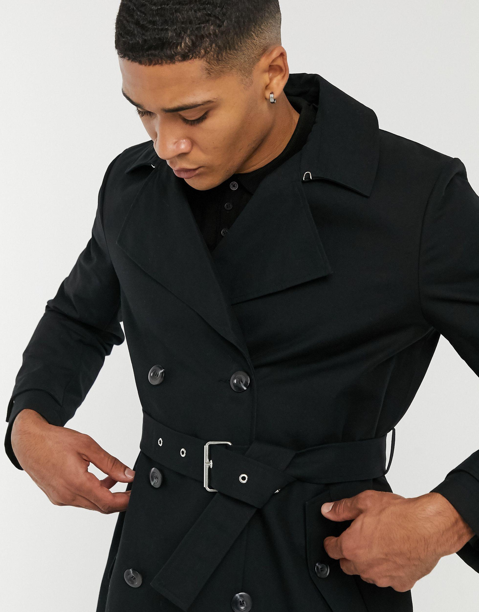 double breasted mac coat mens