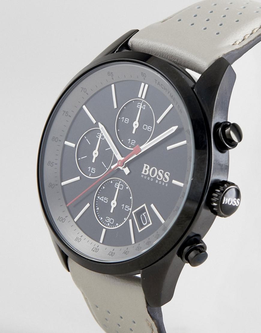 BOSS by Hugo Boss 1513562 Grand Prix Chronograph Leather Watch In Brown ...