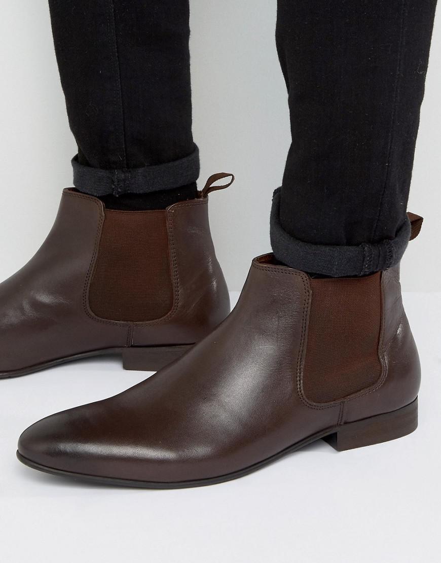 Dune Mister Chelsea Boots In Brown Leather for Men - Lyst
