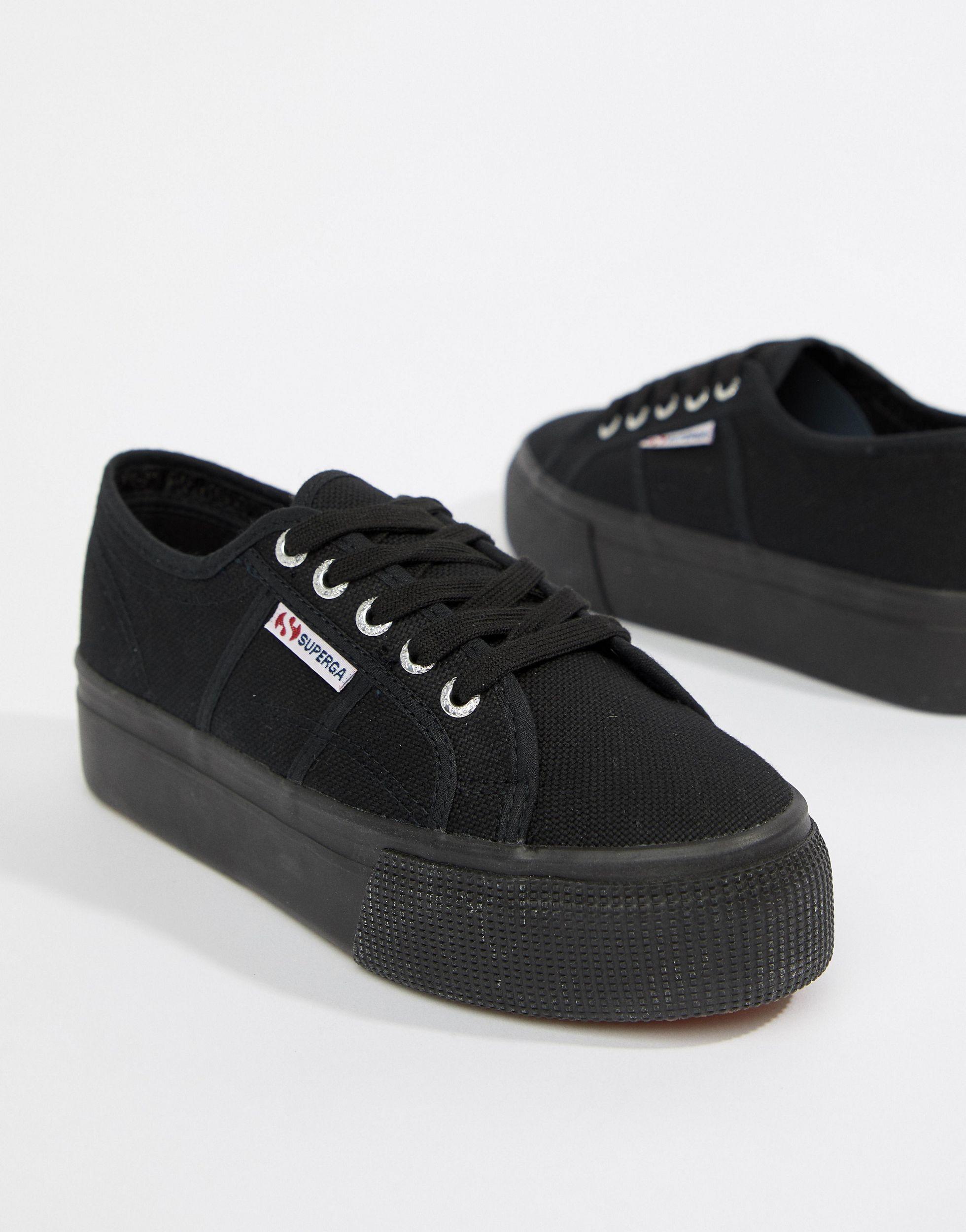 Superga 2790 Linea - Sneakers Met Plateauzool in het Zwart - Lyst