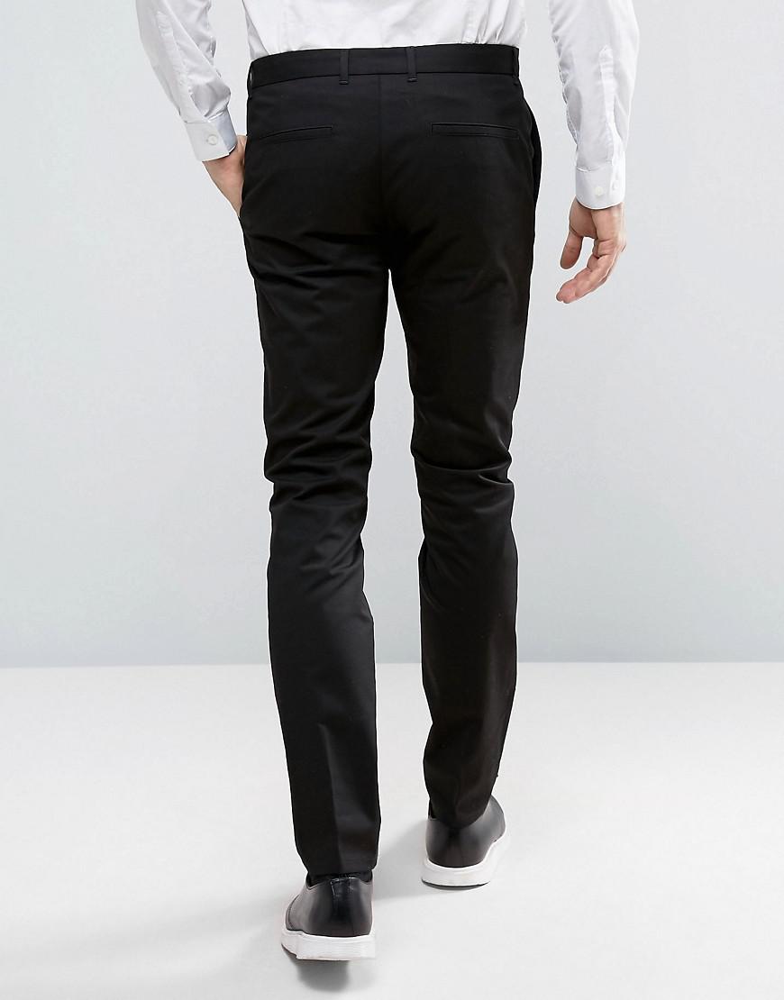 HUGO Cotton By Boss Heldor Chinos Stretch Slim Fit In Black for Men - Lyst
